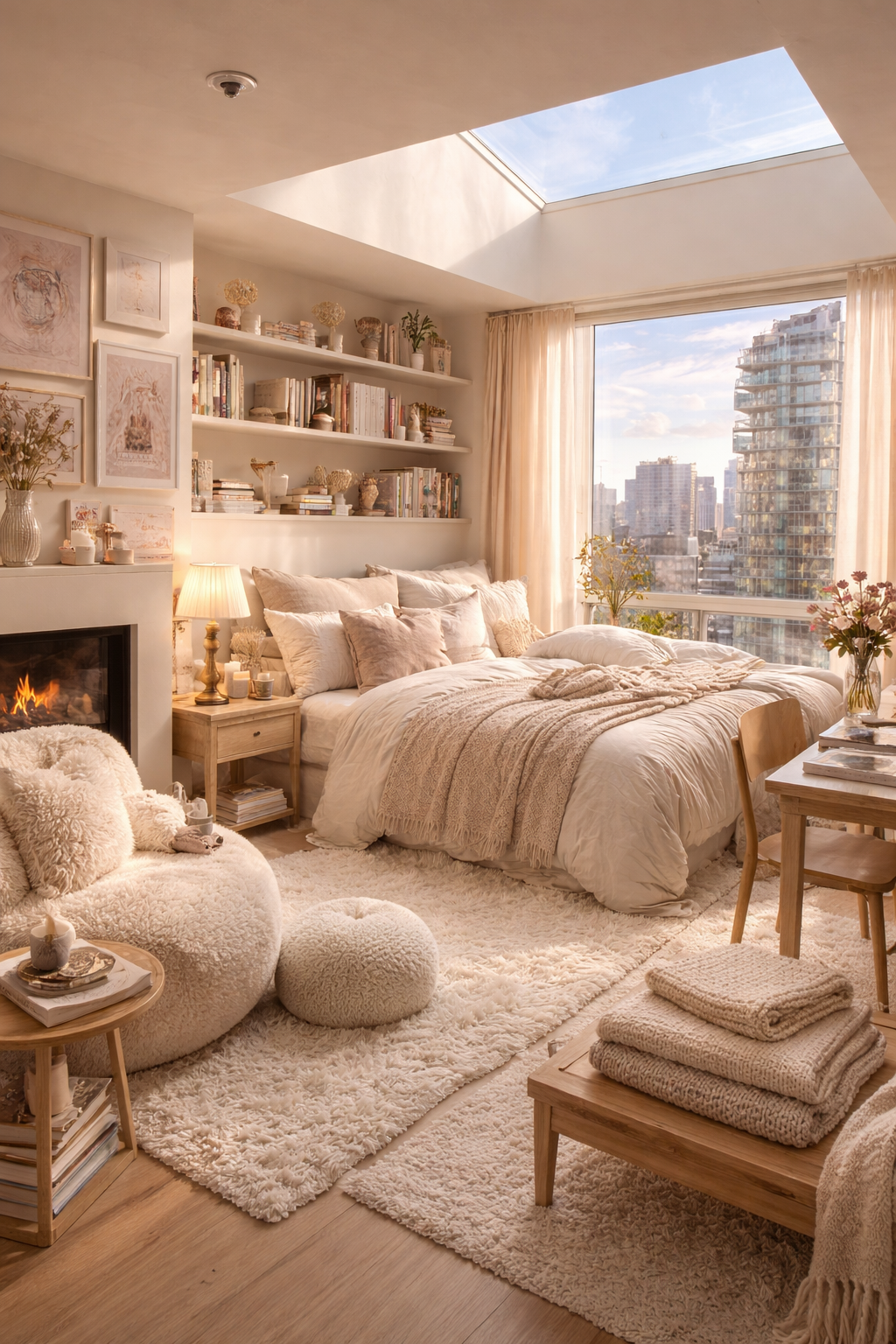 Cozy Luxury Bedroom Aesthetic with Soft Neutrals & Golden Hour Light ✨