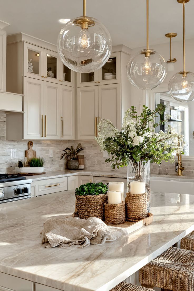Cream Kitchen Cabinets With Brass Hardware for Instant Warmth