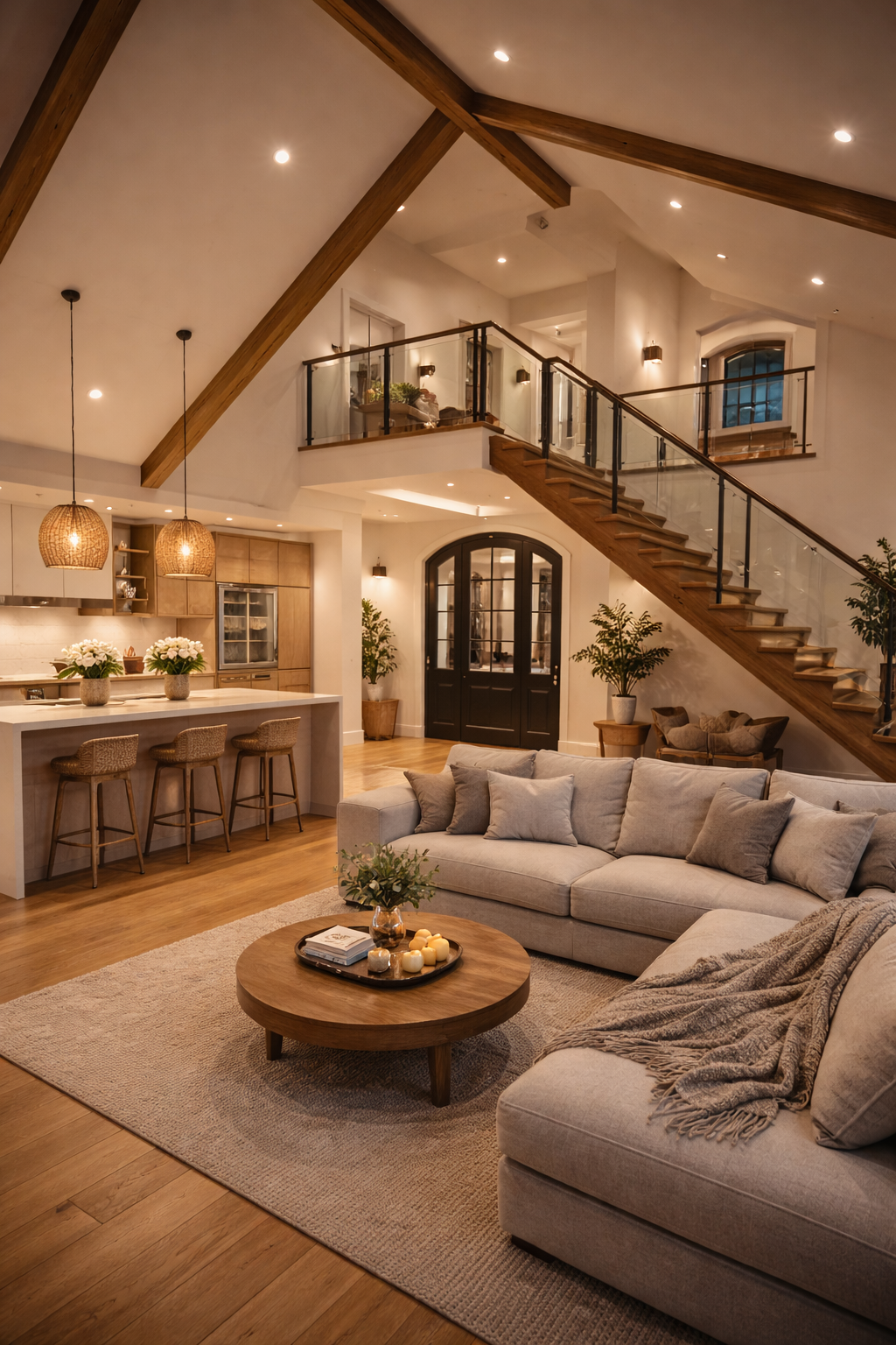 Modern Villa Kitchen & Living Room