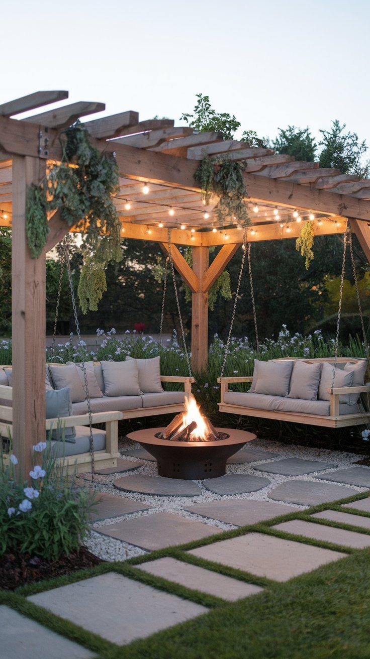 Sitzecken Garten mit Pergola für mehr Eleganz