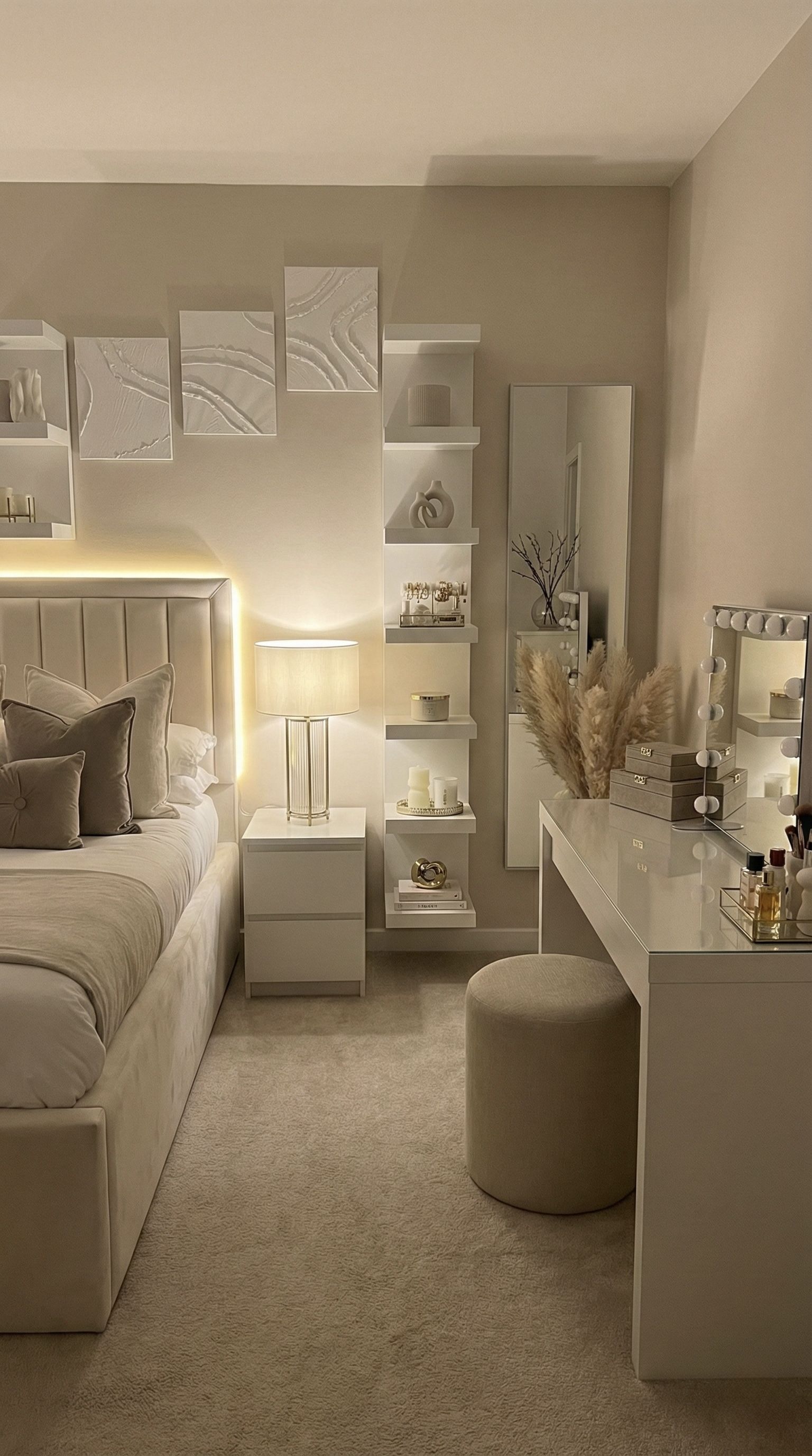 Small Bedroom Storage Hack | Vertical Shelving & Vanity Corner Inspo ☁️