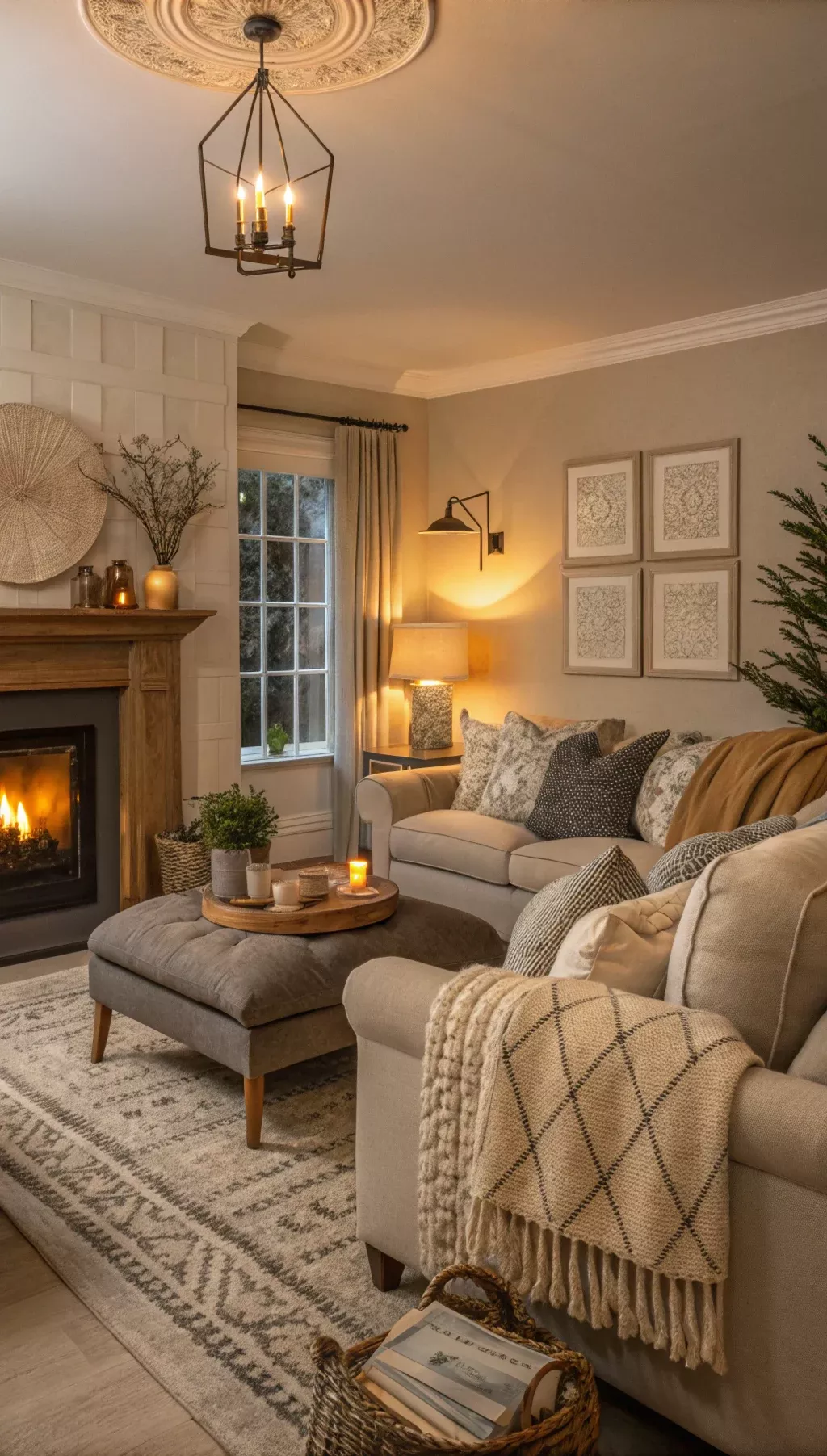 Warm Neutral Living Room Earth Tones Cozy Inspiration