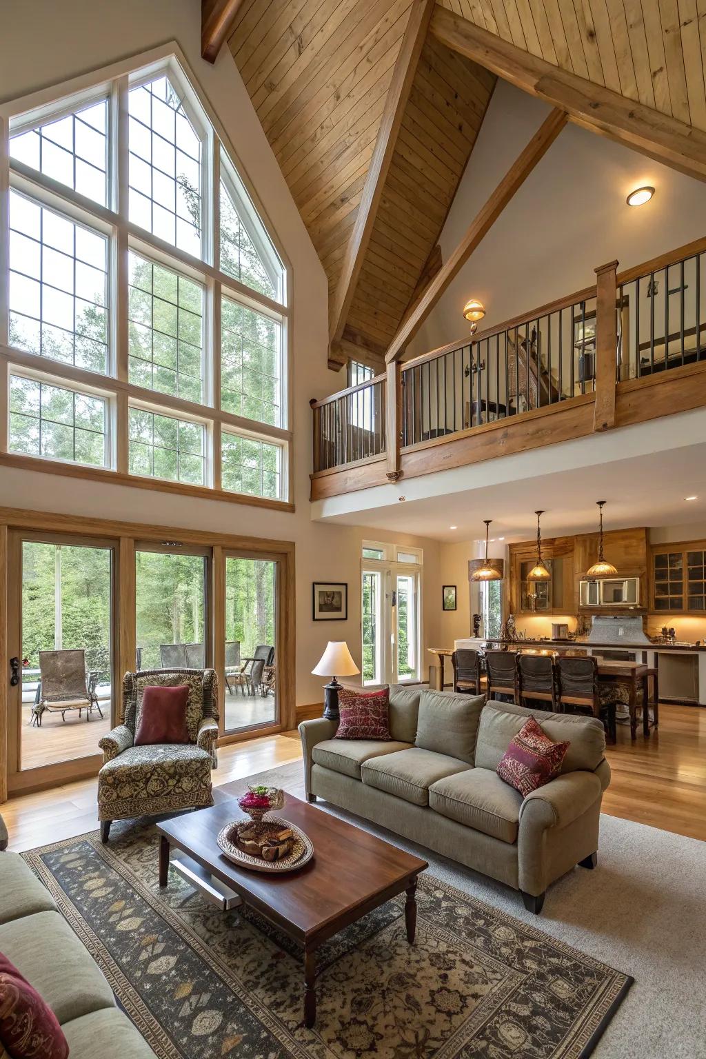 An open design on the second floor maximizes space and connection.