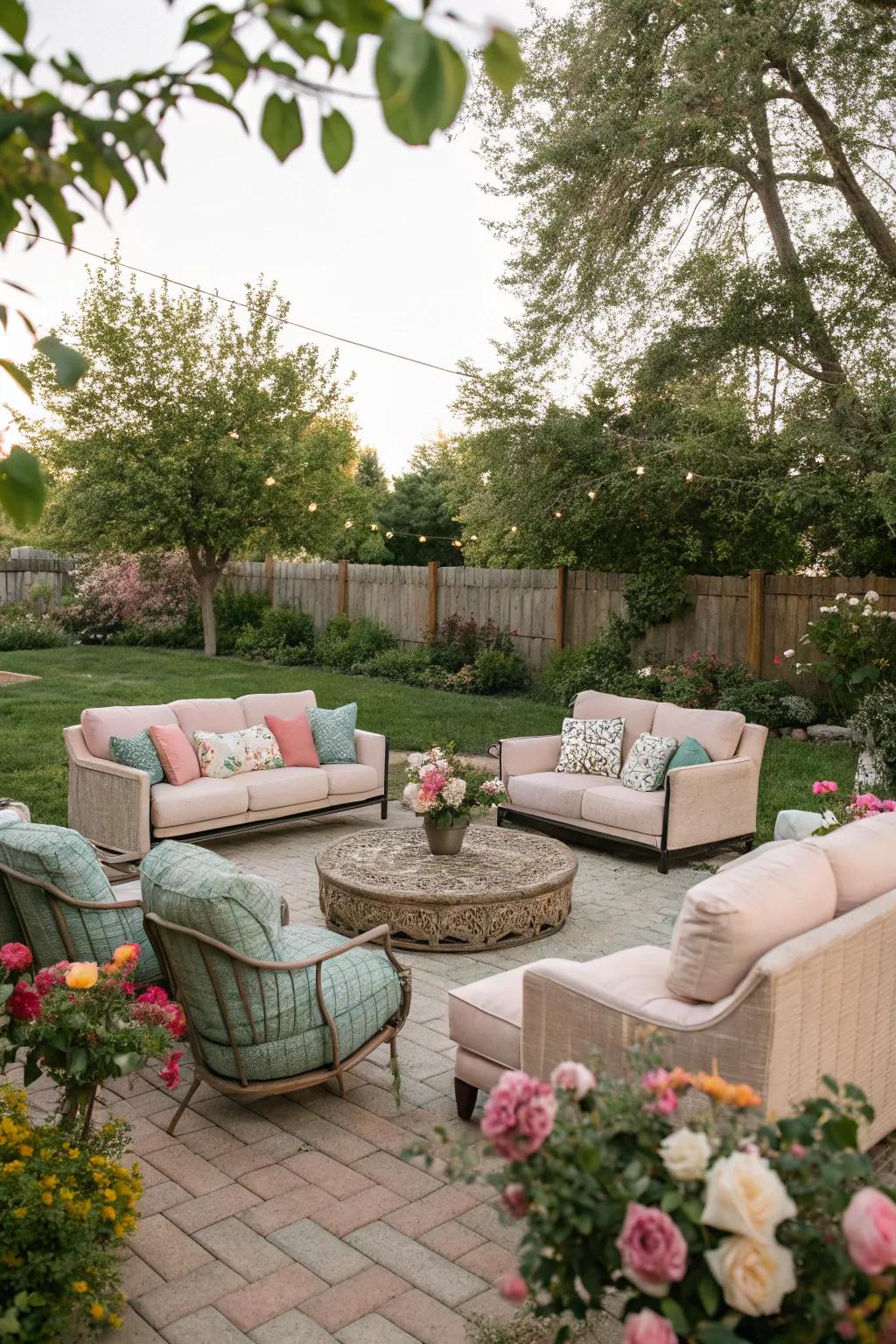 A cozy seating arrangement perfect for evening chats.