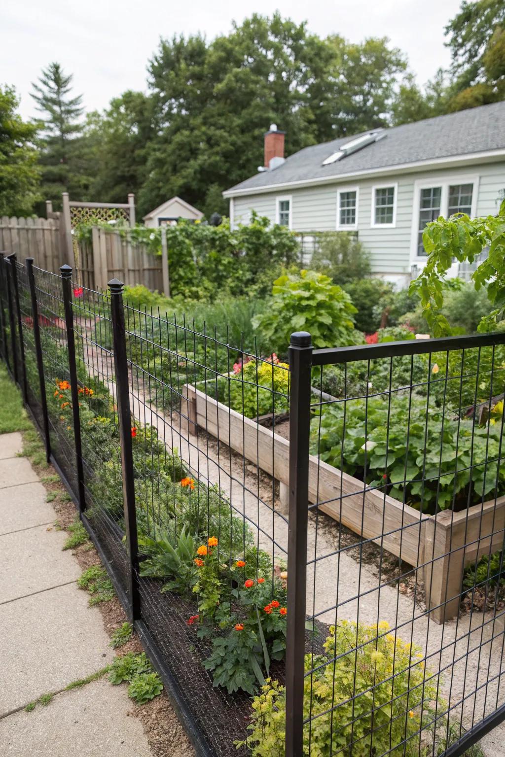 Bring added appeal and security to your garden with a timeless dark wire border.