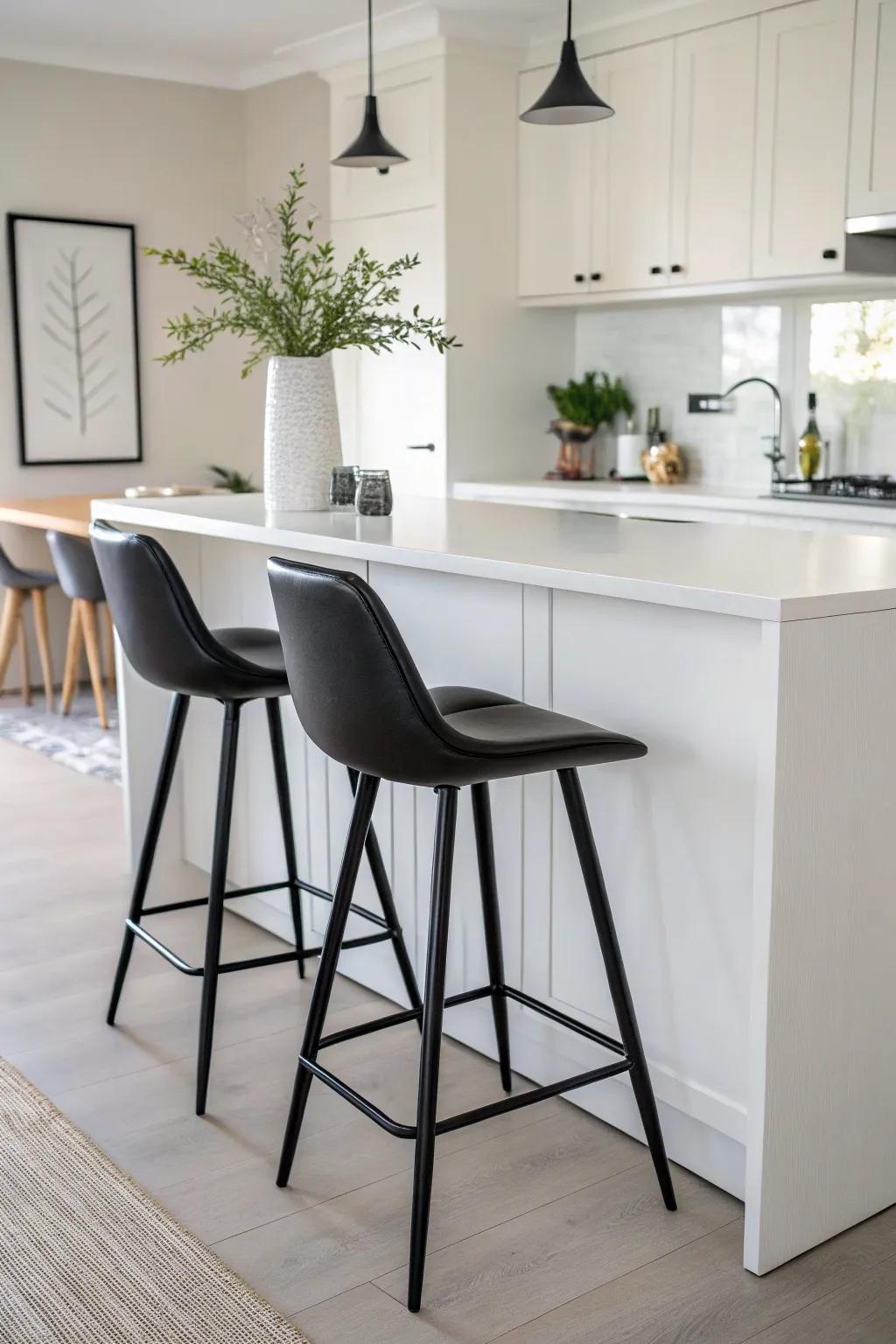 An understated breakfast bar that blends perfectly into a modern kitchen.