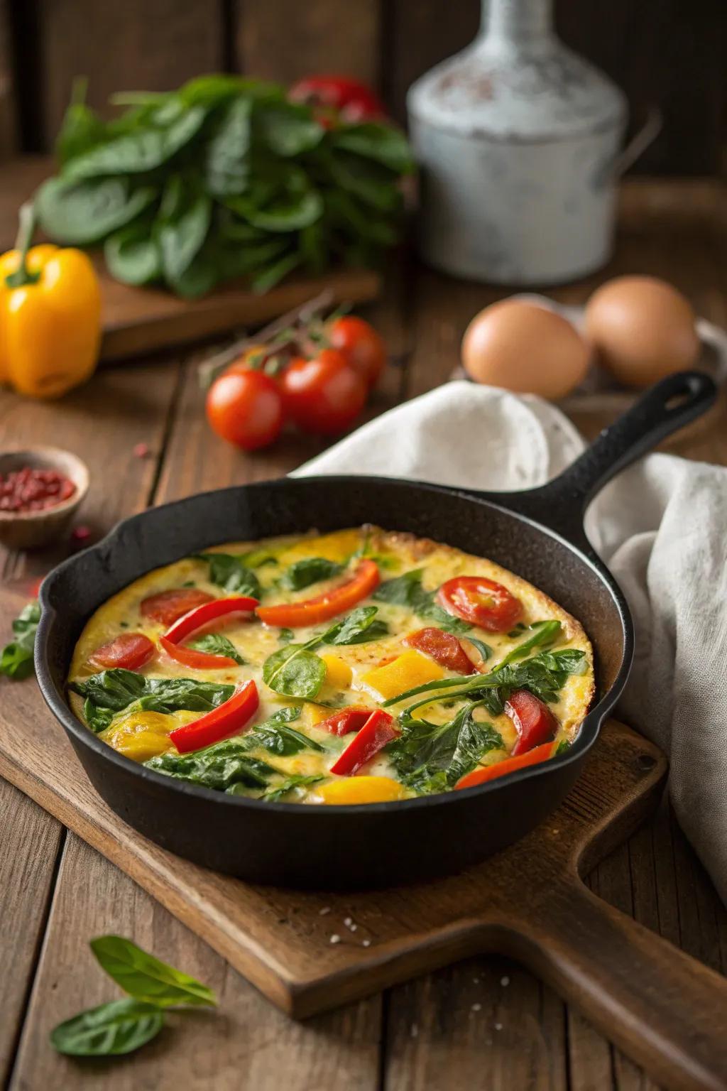 Wholesome vegetable frittata, ideal for a nourishing start.