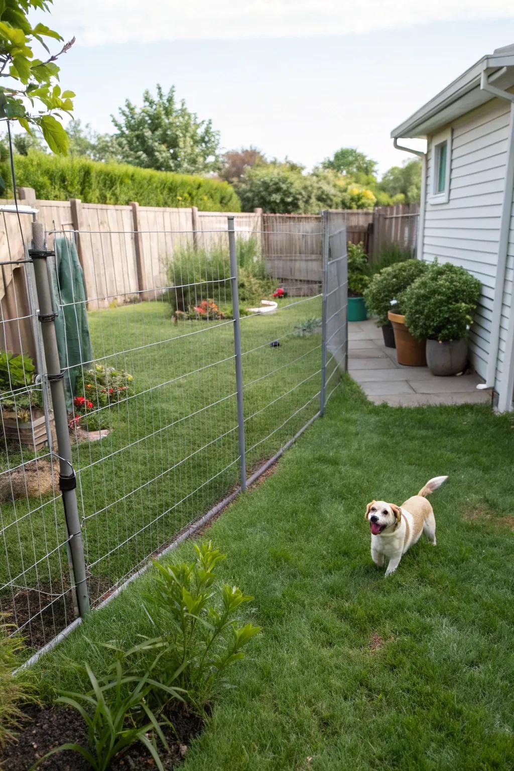 Wire fencing offers a versatile and budget-friendly solution for securing your dog.
