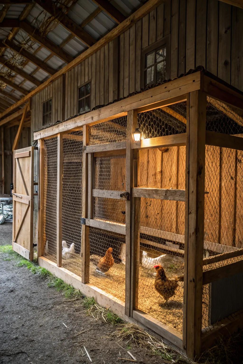 Crafted with care: A secure haven for your feathered friends, blending rustic charm with robust protection.