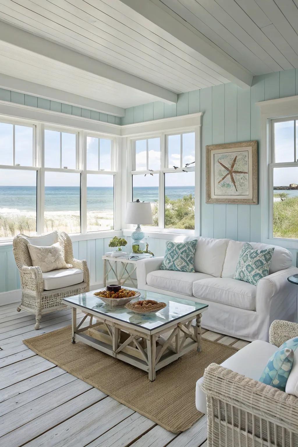 A comforting color scheme drawn from the sea.