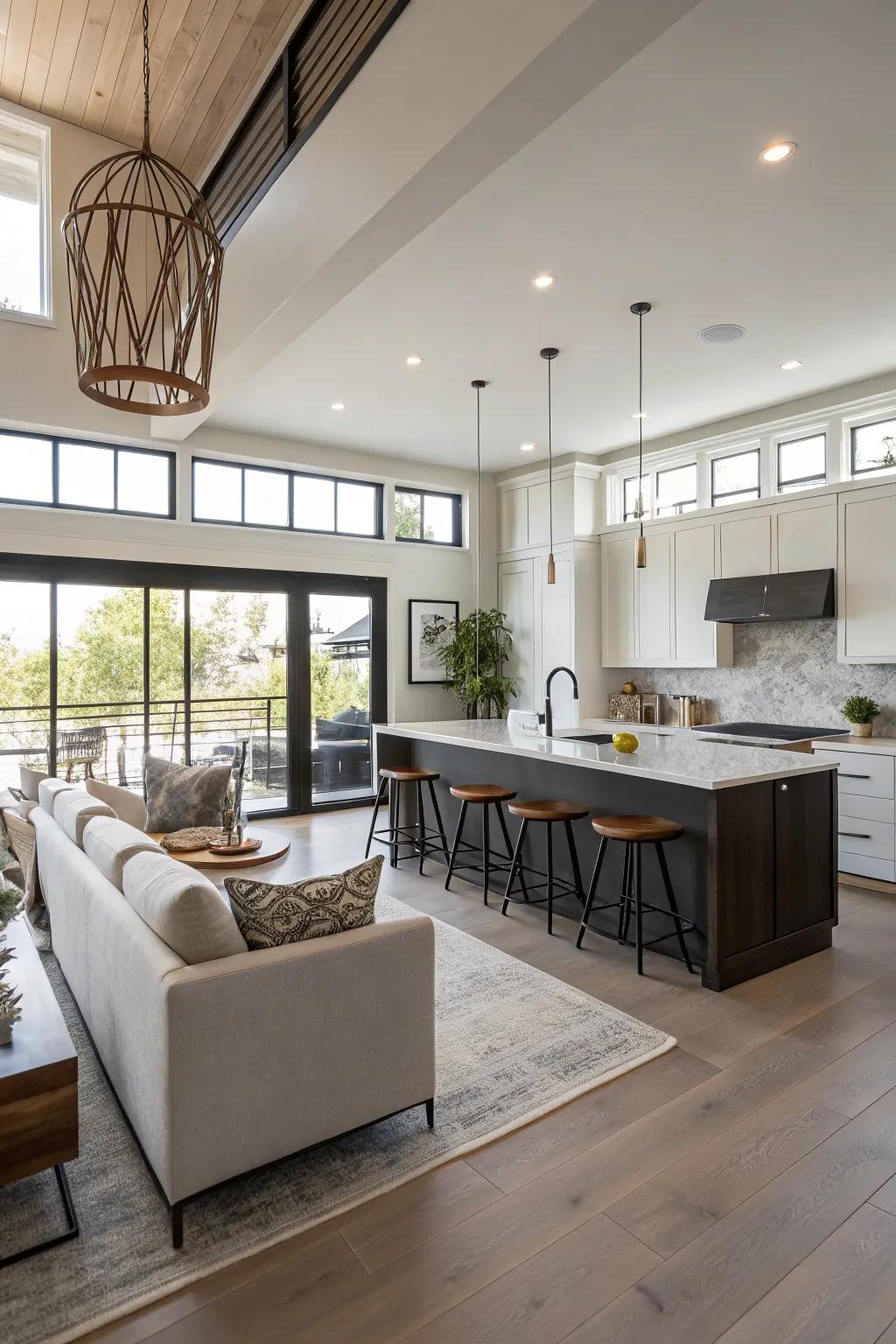 An open-layout kitchen promotes flow and connection in the home.