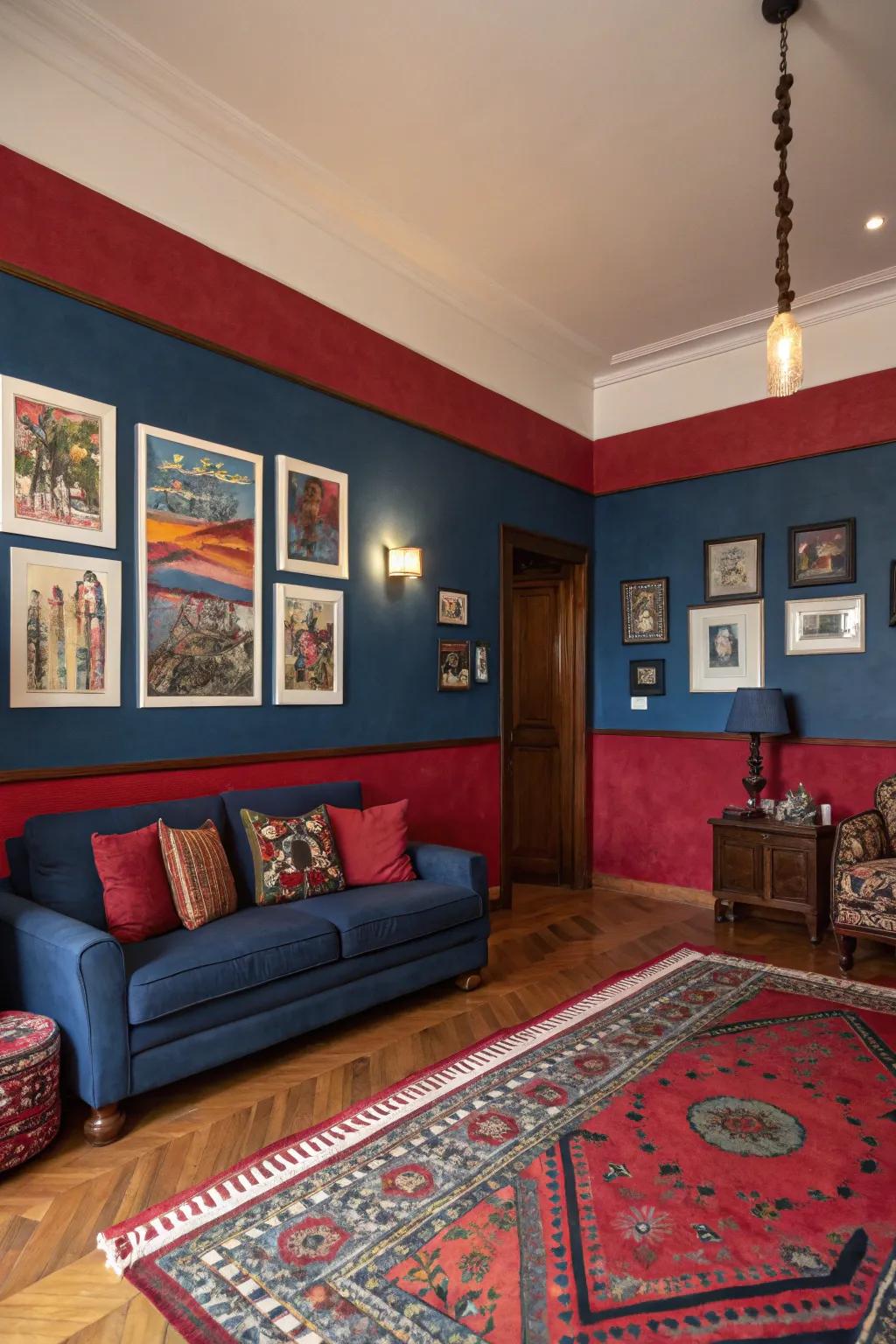 A bold color palette transforms any living room into a vibrant space.