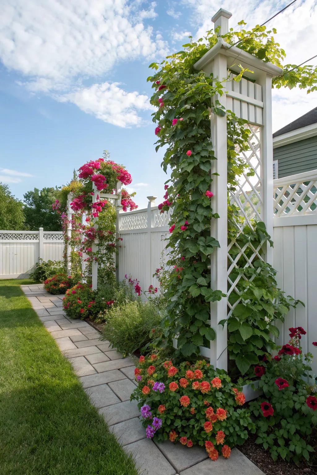Vertical gardens bring life and color to any corner yard.