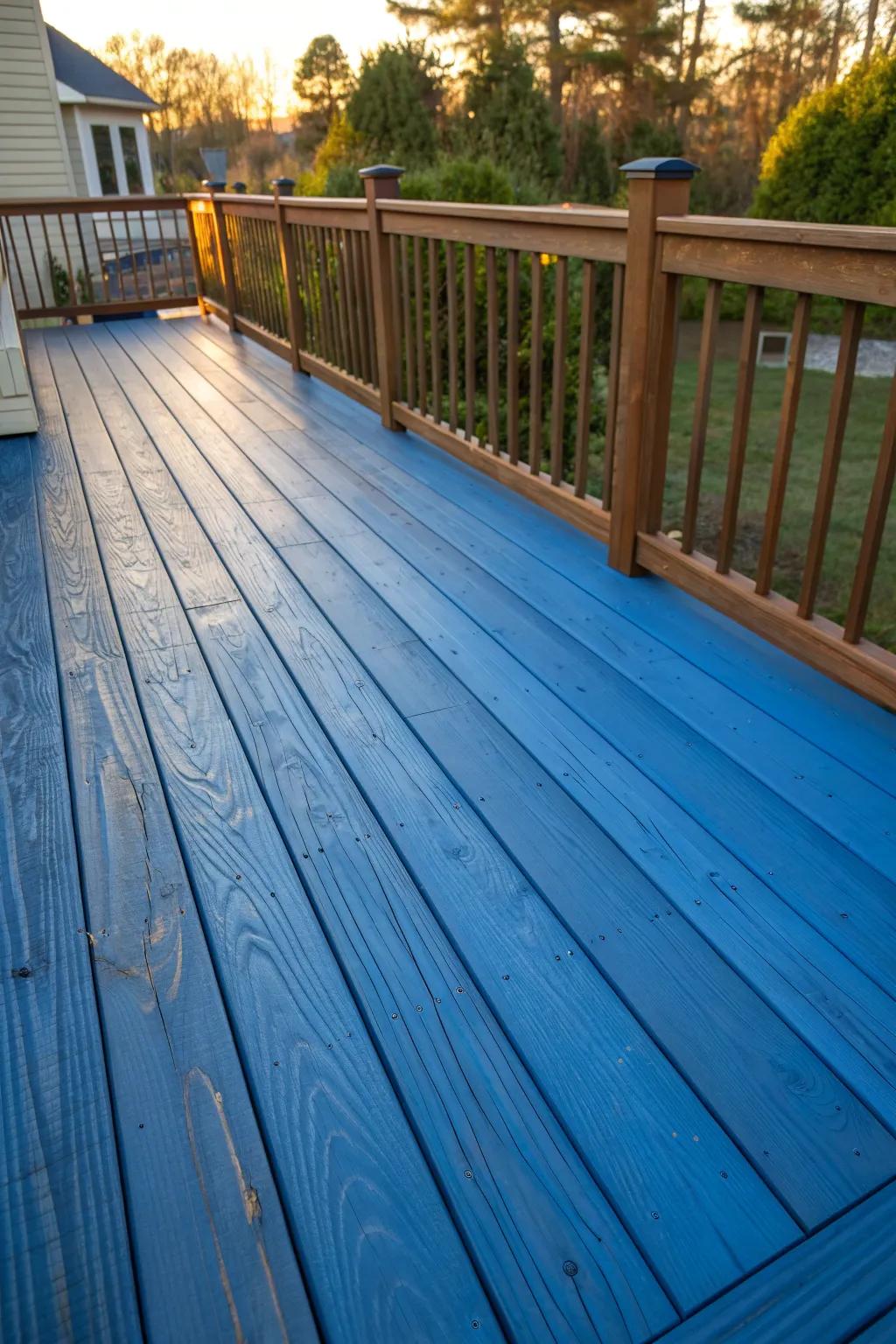 Transform your outdoor space with a bold splash of color—elevate your deck to an artful retreat.