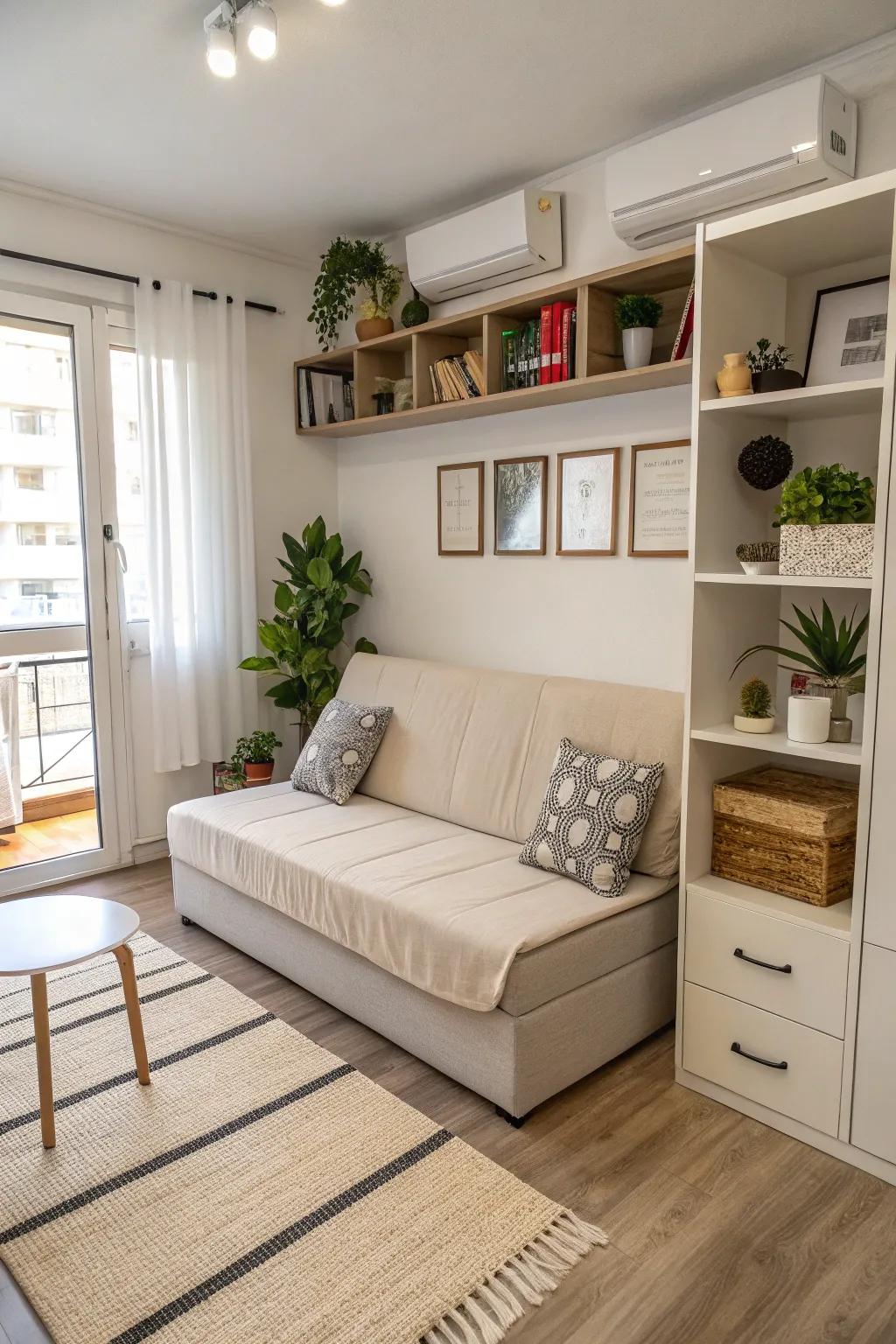 Furniture that combines functionality can transform a confined area into a flexible living space.