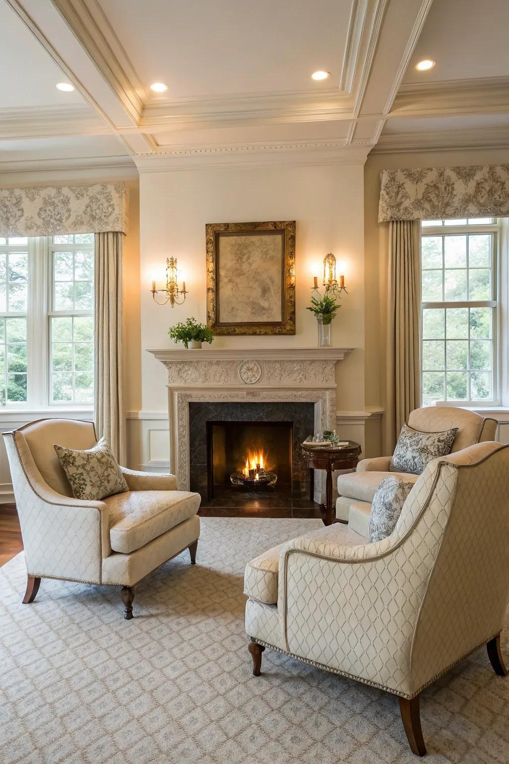 Balanced furniture alignment instills serenity and equilibrium into the environment.