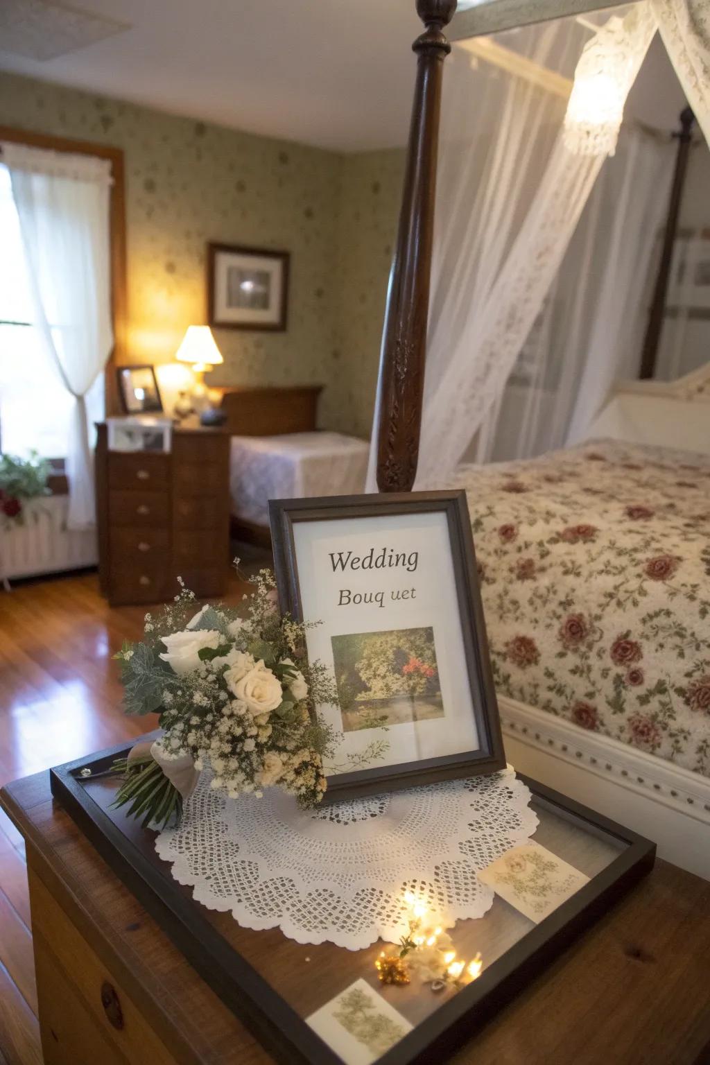 Transform your wedding bouquet into a timeless keepsake with a display case.