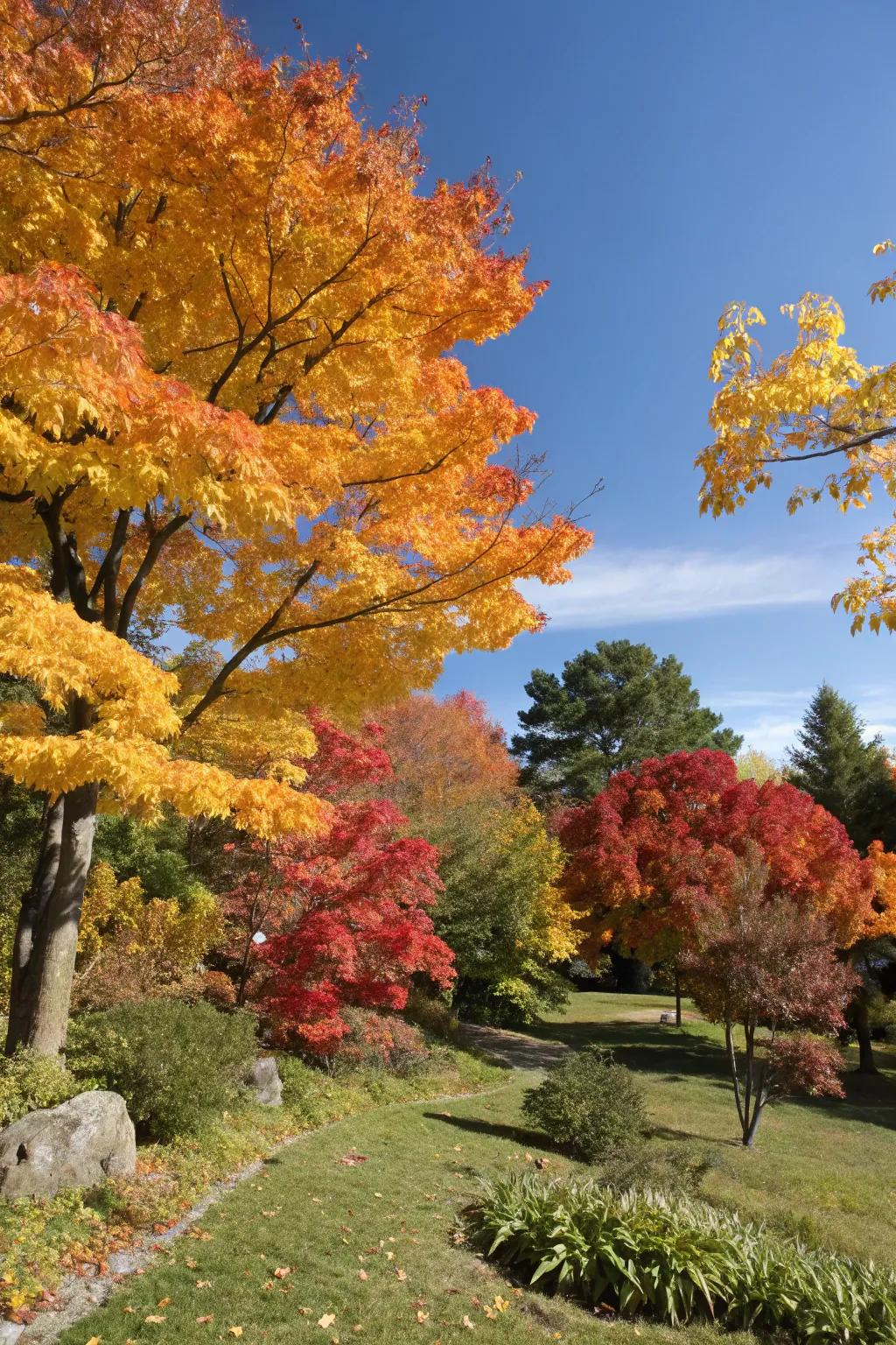 Stunning fall colors transform any landscape into a picturesque scene.