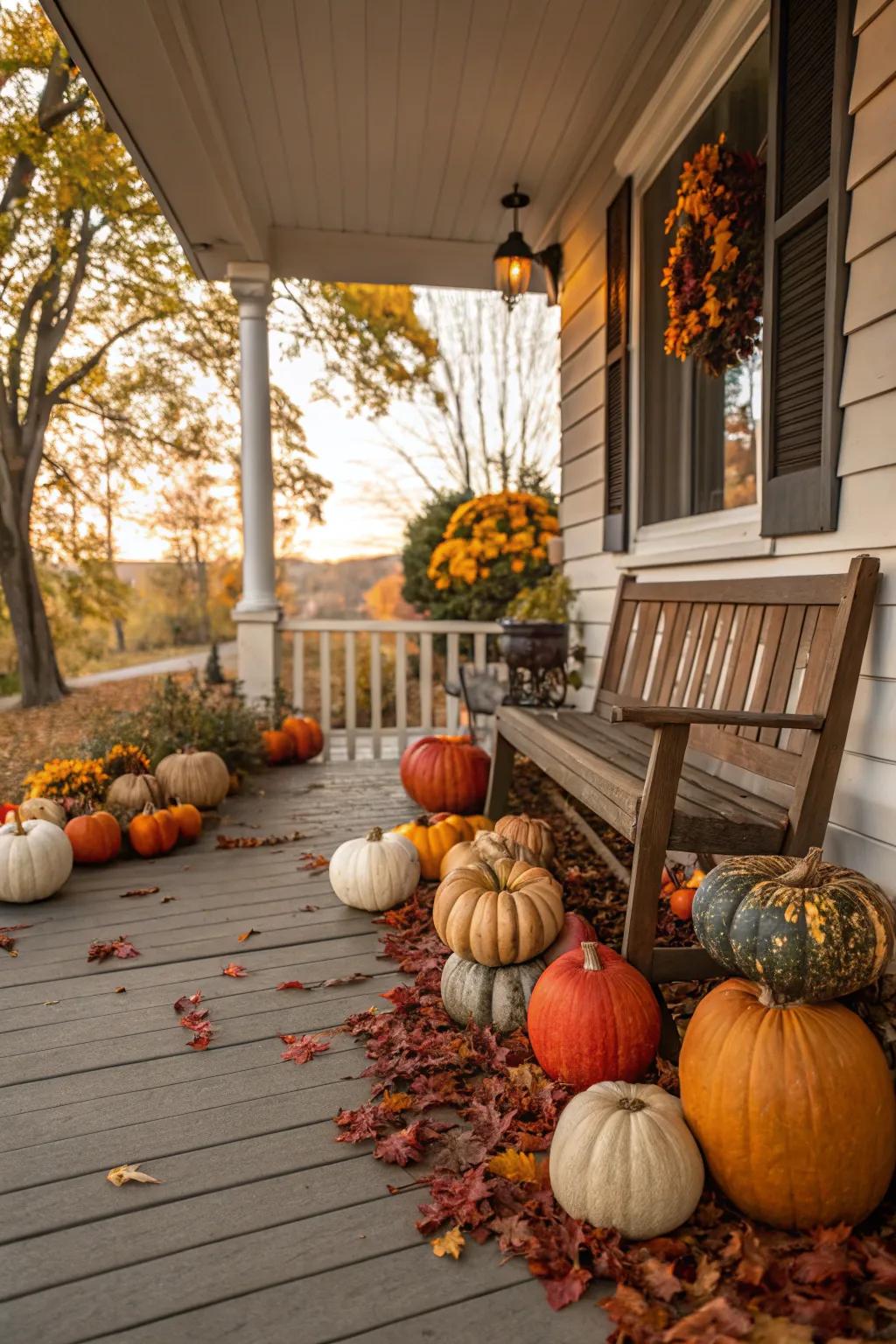 A dynamic gourd spectacle showcasing the diversity inherent in autumn's beloved decorations.