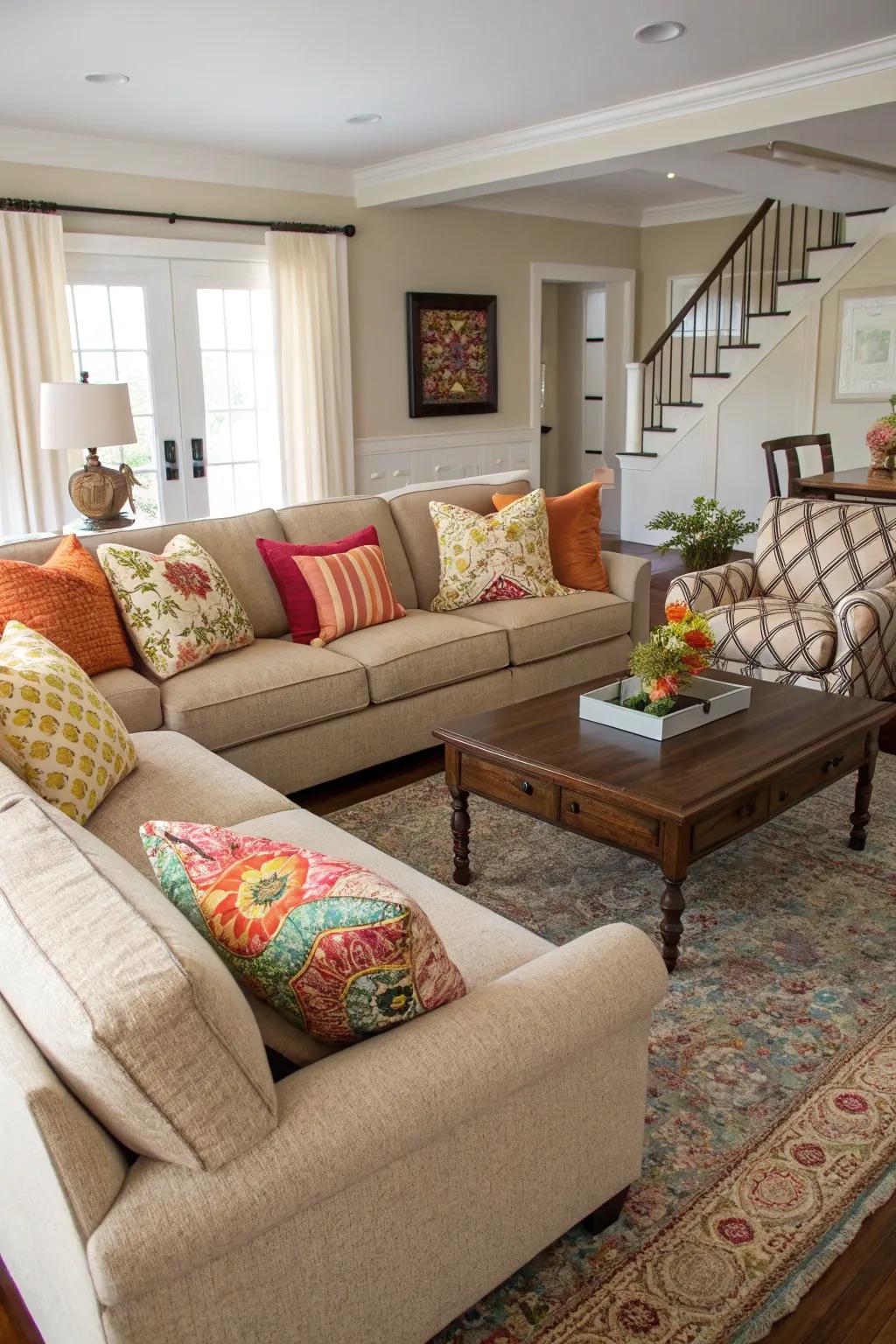 Seating tailored to the room's purpose.