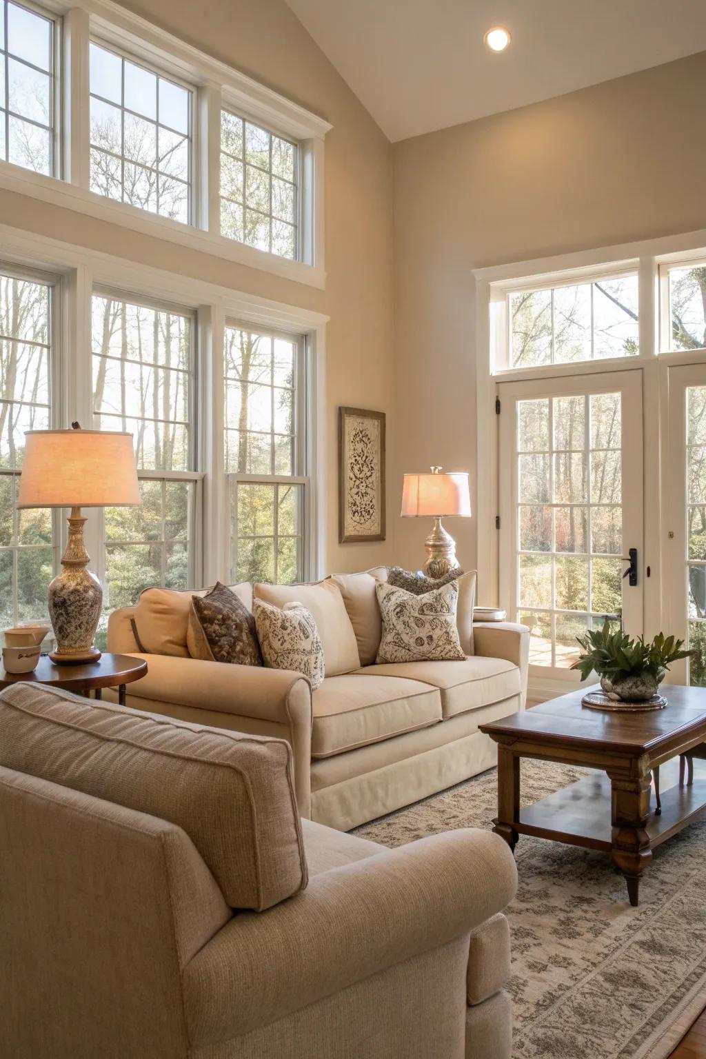 A neutral palette forms the perfect backdrop for farmhouse interiors.