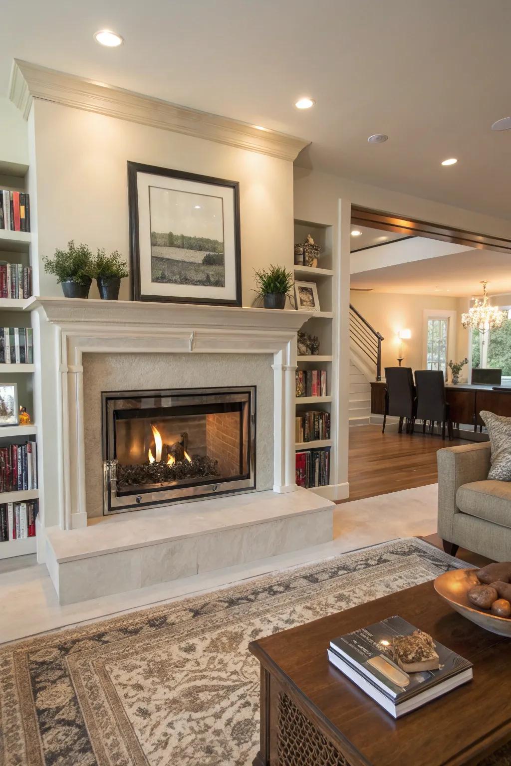 Metal frames add an ultra-modern touch to your fireplace.