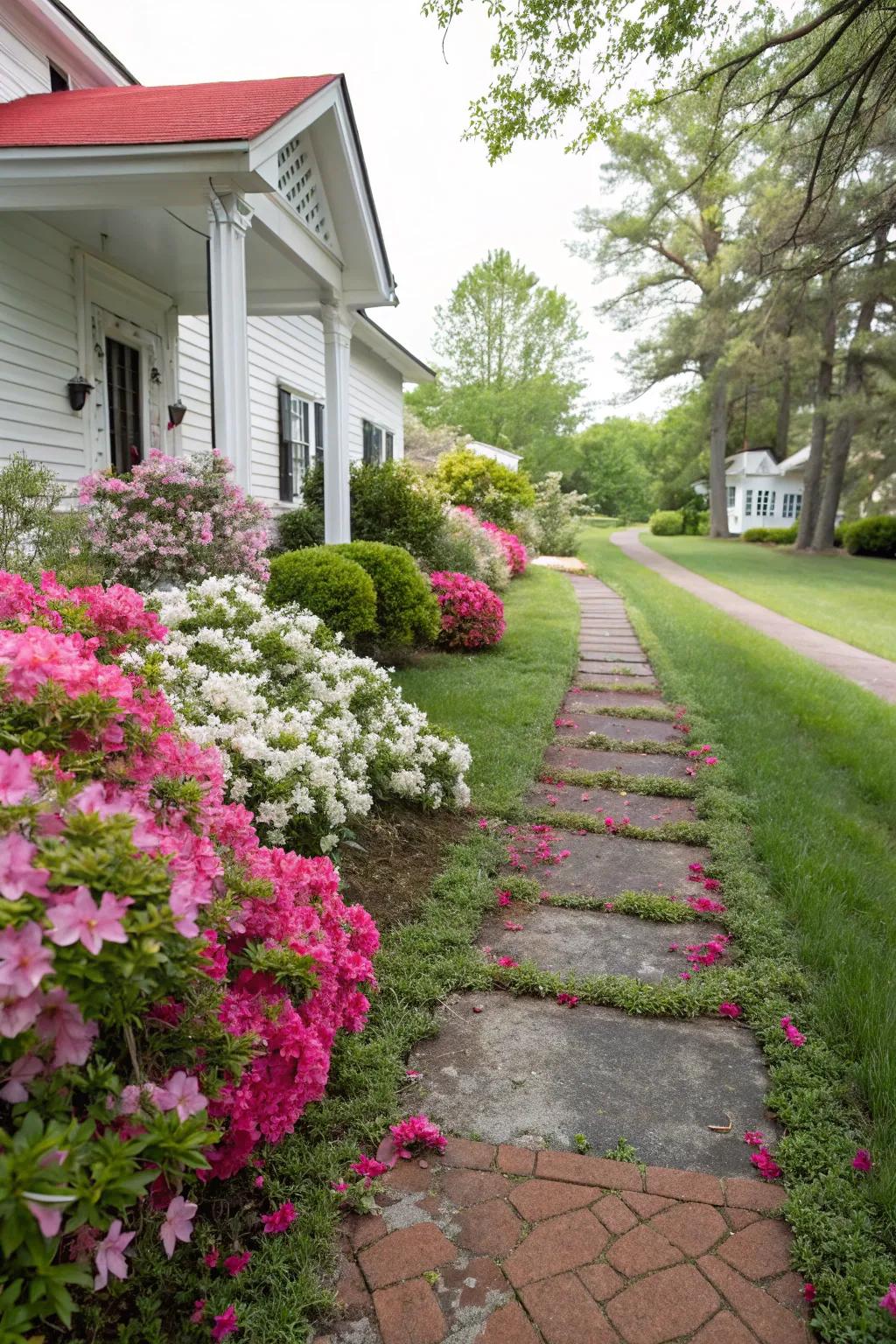 Make an unforgettable impression with flowering bushes at your front yard.