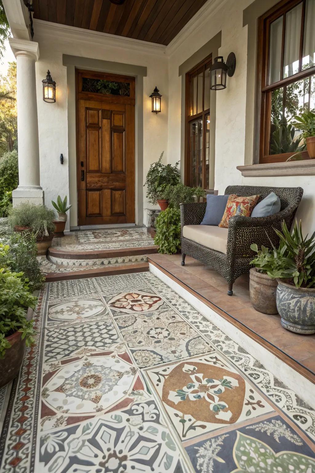 Ornate designs can transform a standard porch into a spectacular entrance.