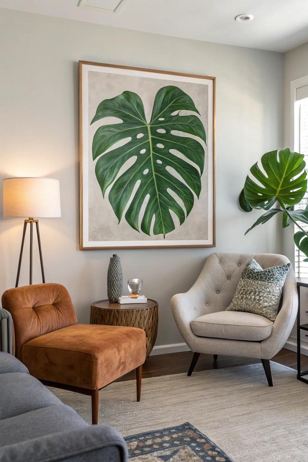 Revitalize your area with eye-catching, leaf-inspired wall art.