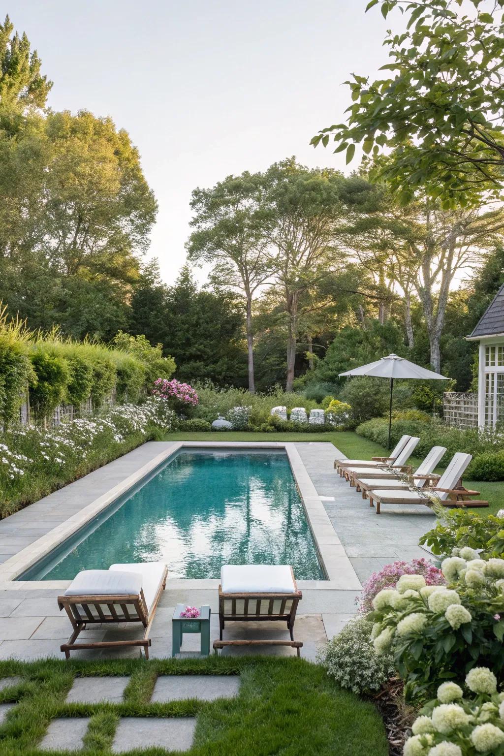 A luxurious pool turns your backyard into a Hamptons-like haven.