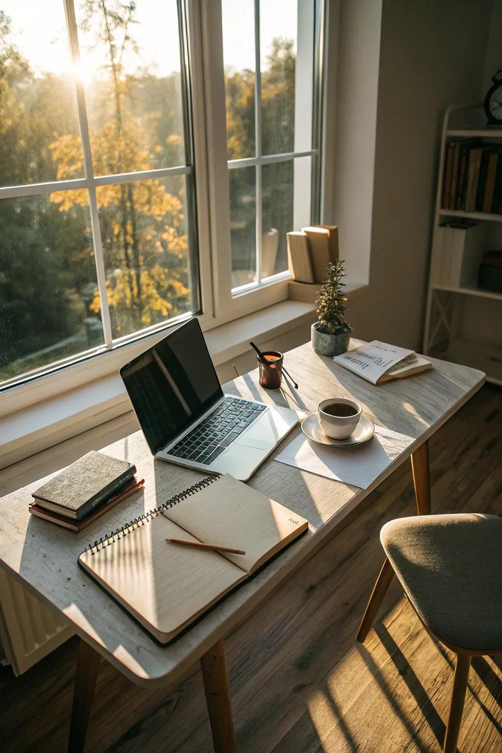 Immerse yourself in natural light to cultivate a revitalizing workspace.