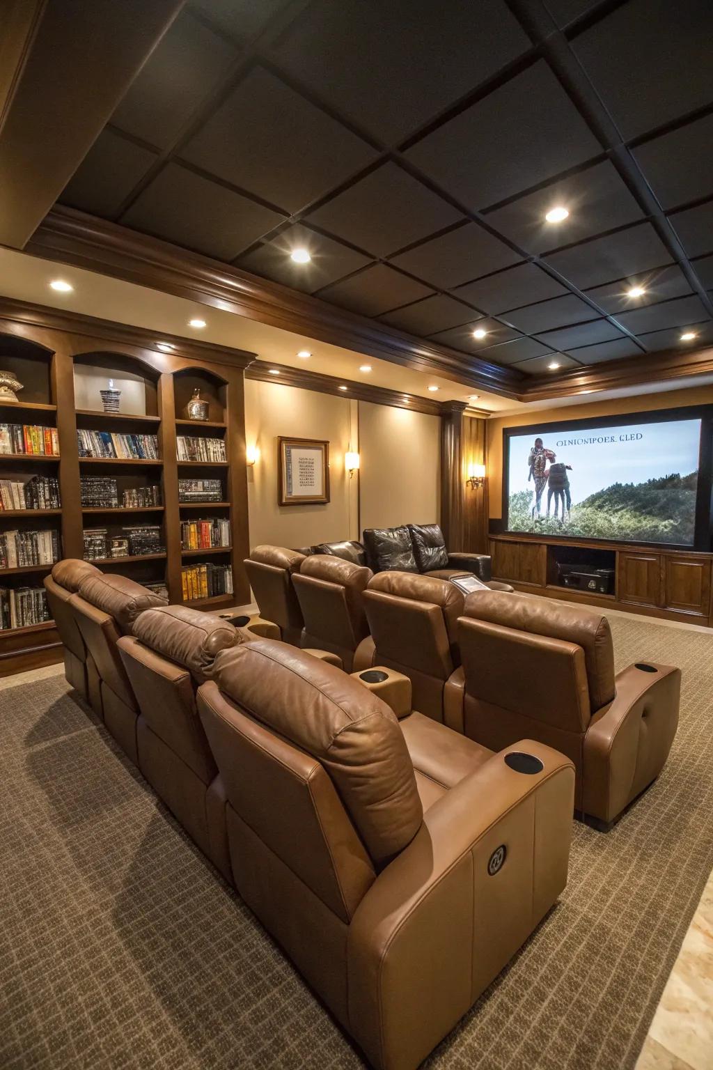 Plush recliners are the epitome of home theater luxury.