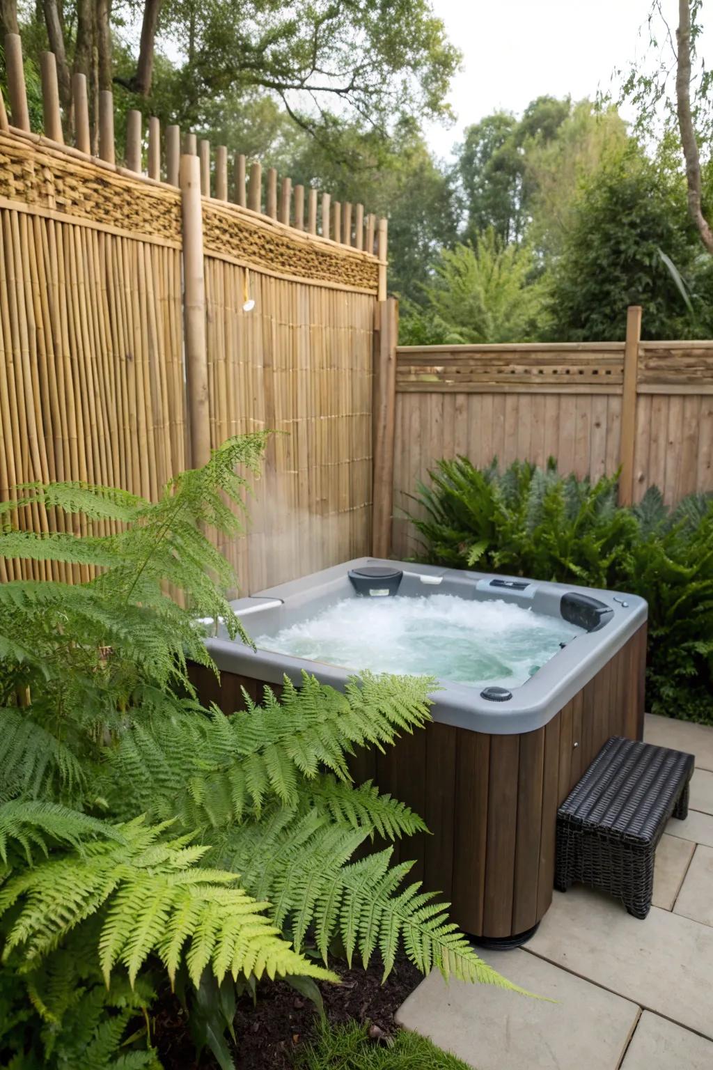 Bamboo screening offers a naturally appealing and effective privacy solution.