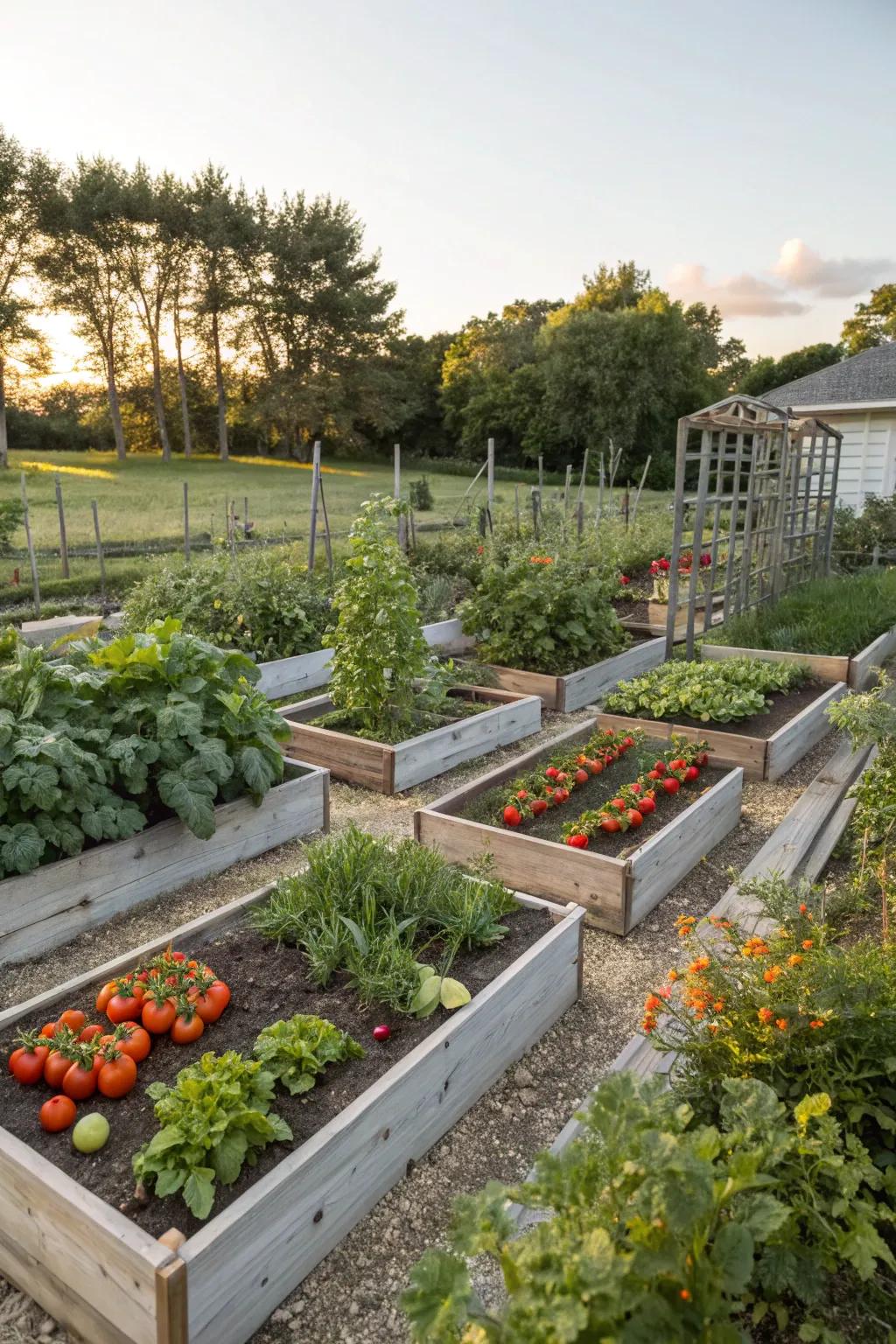 Elevated gardens introduce structure and visual delight to your veggie patch.