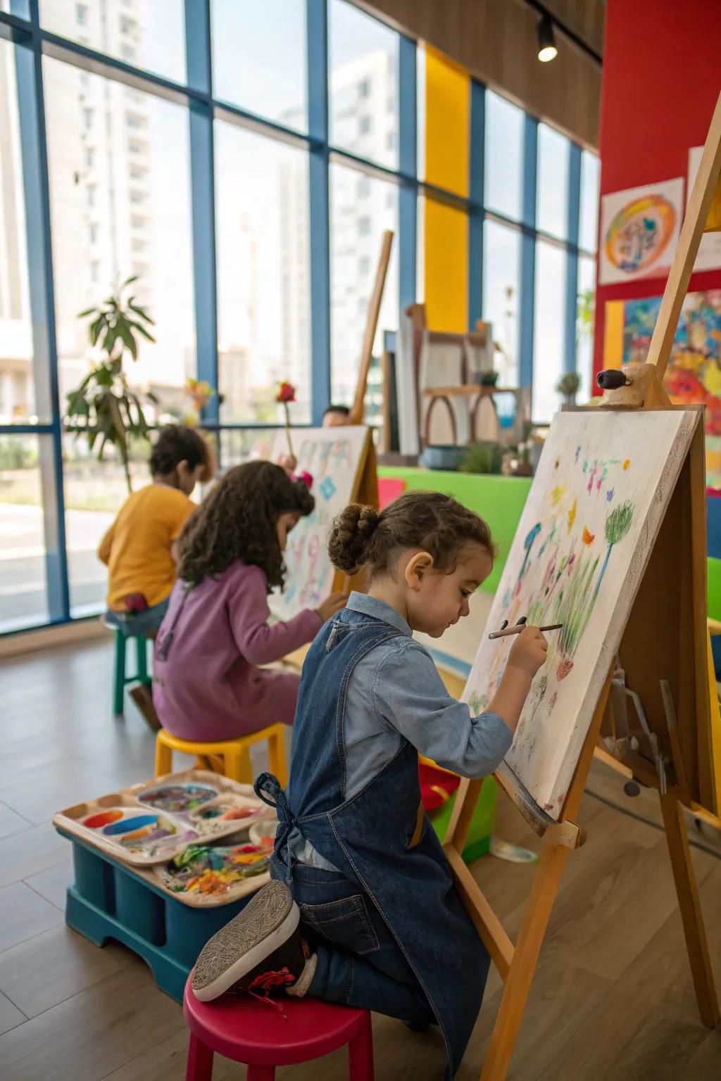 Spark creativity with an indoor art session designed for upcoming artists.