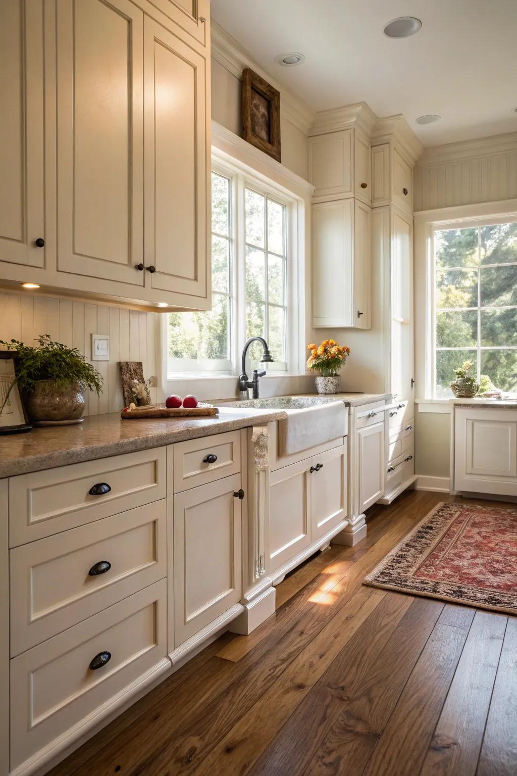 White cabinets impart a sense of ageless sophistication to any cooking space.