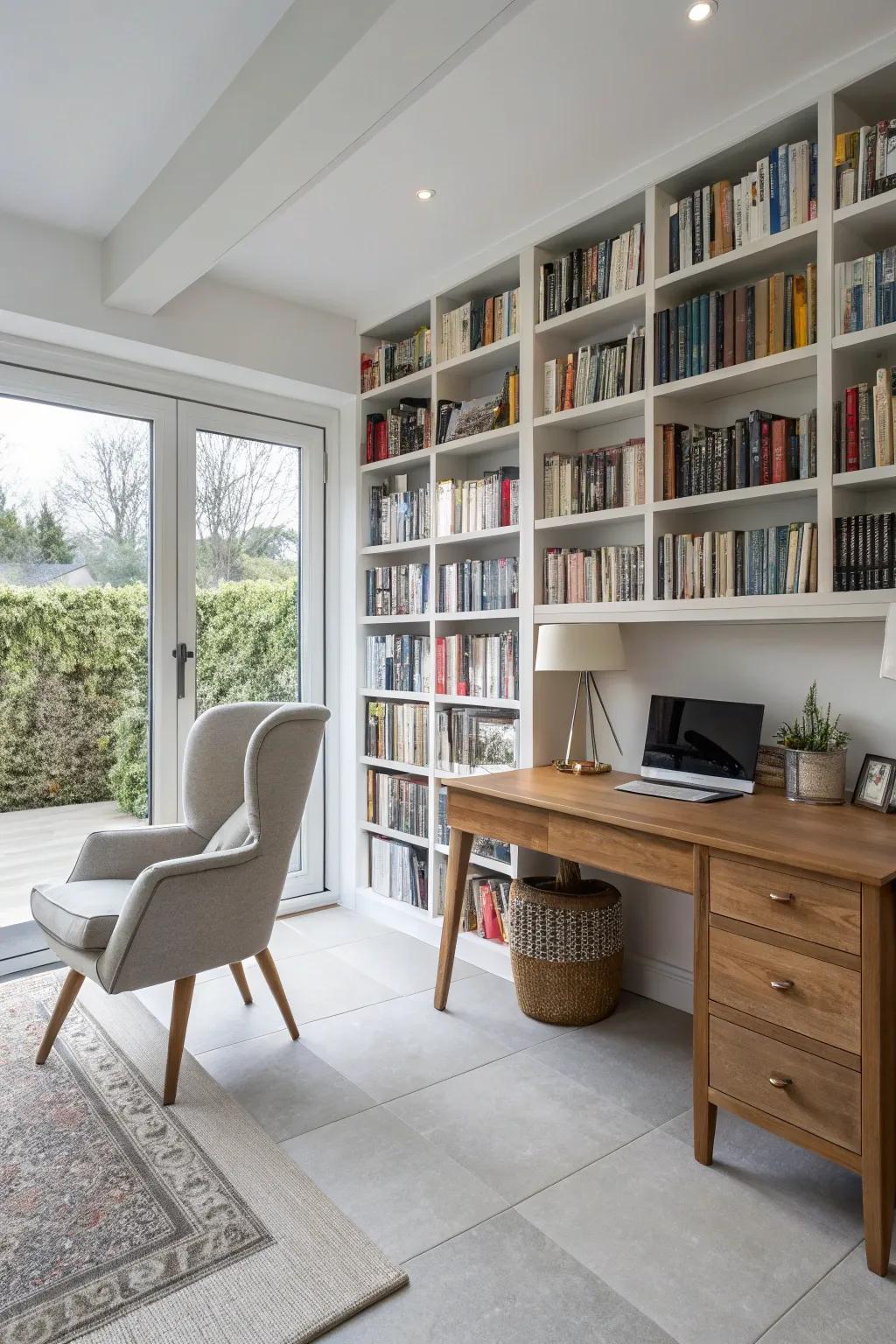 Elevate your space with towering bookshelves that make a statement.