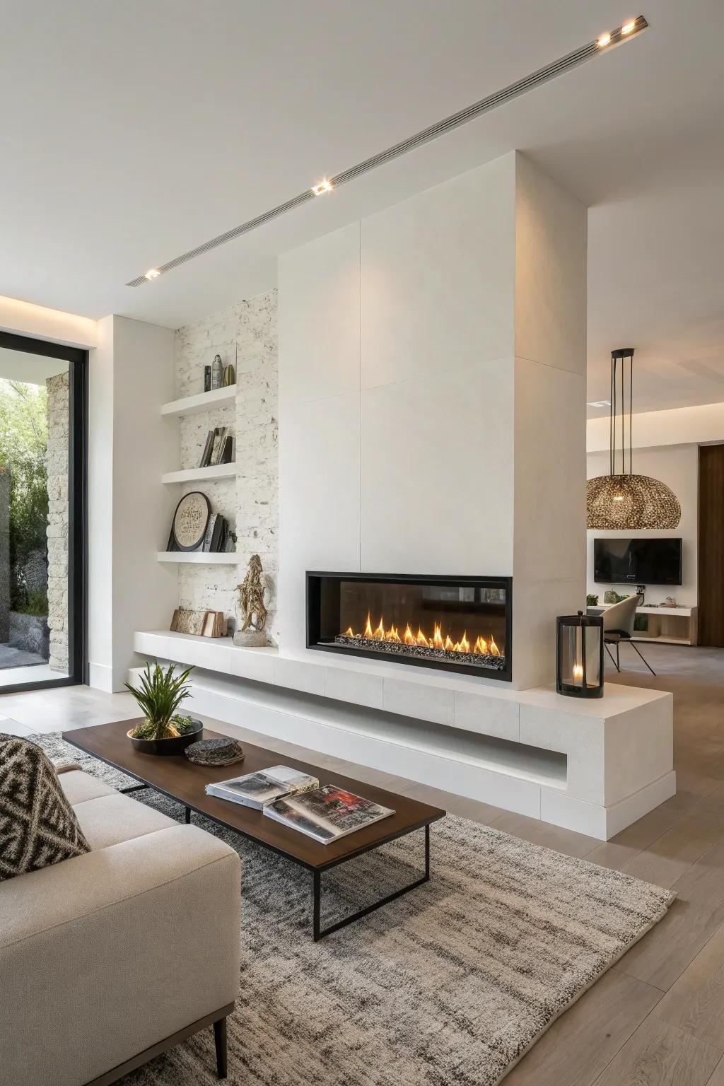 Realize a unified appearance with a built-in linear heater.