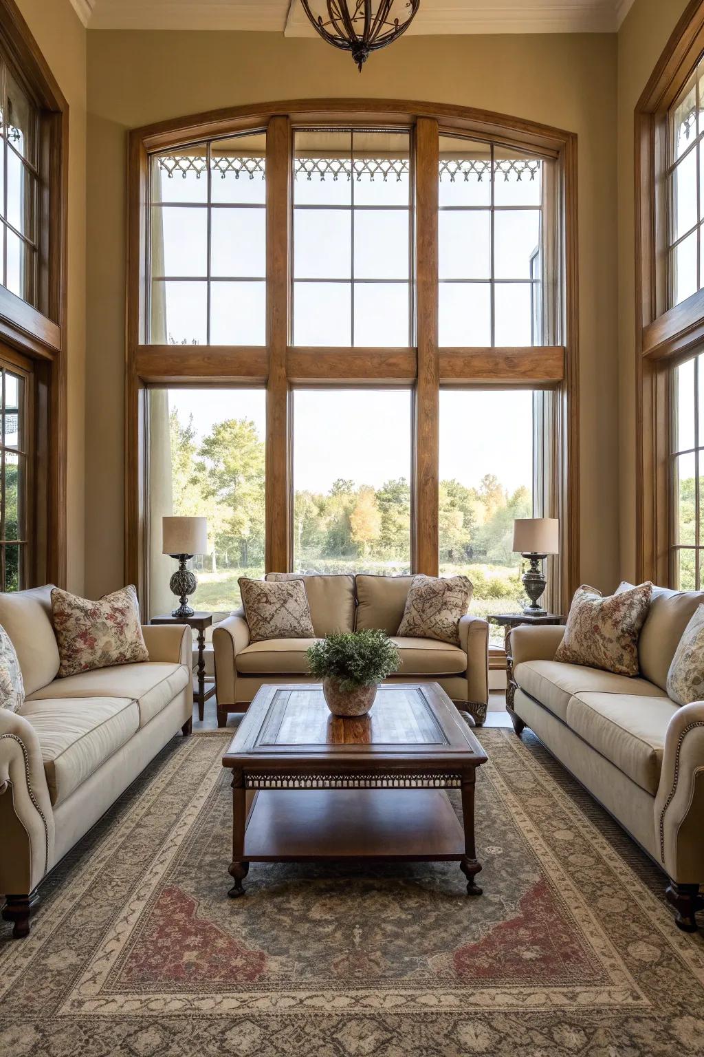 A balanced setup that boosts discussion and sophistication.