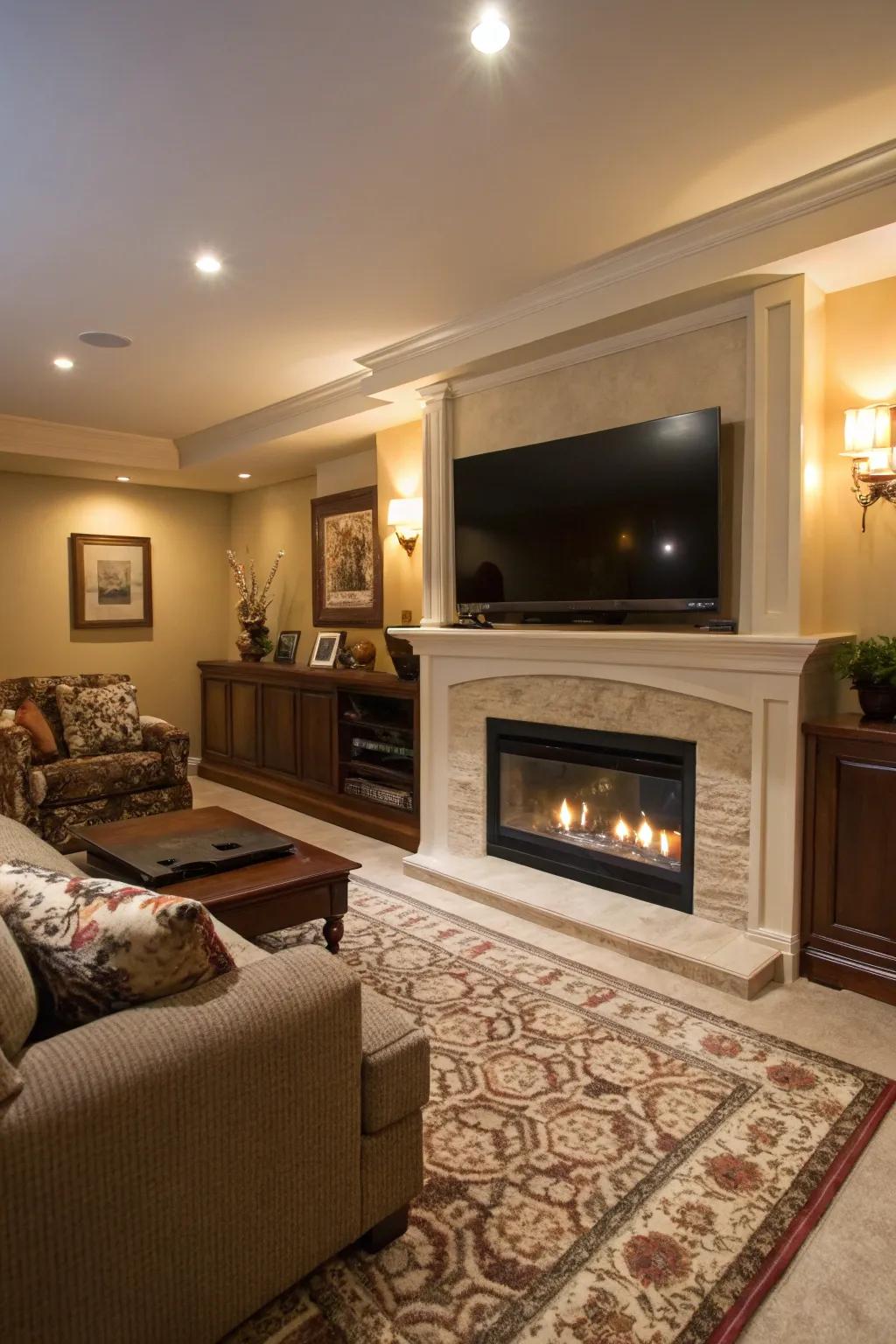 A unified wall design merges style with practicality.