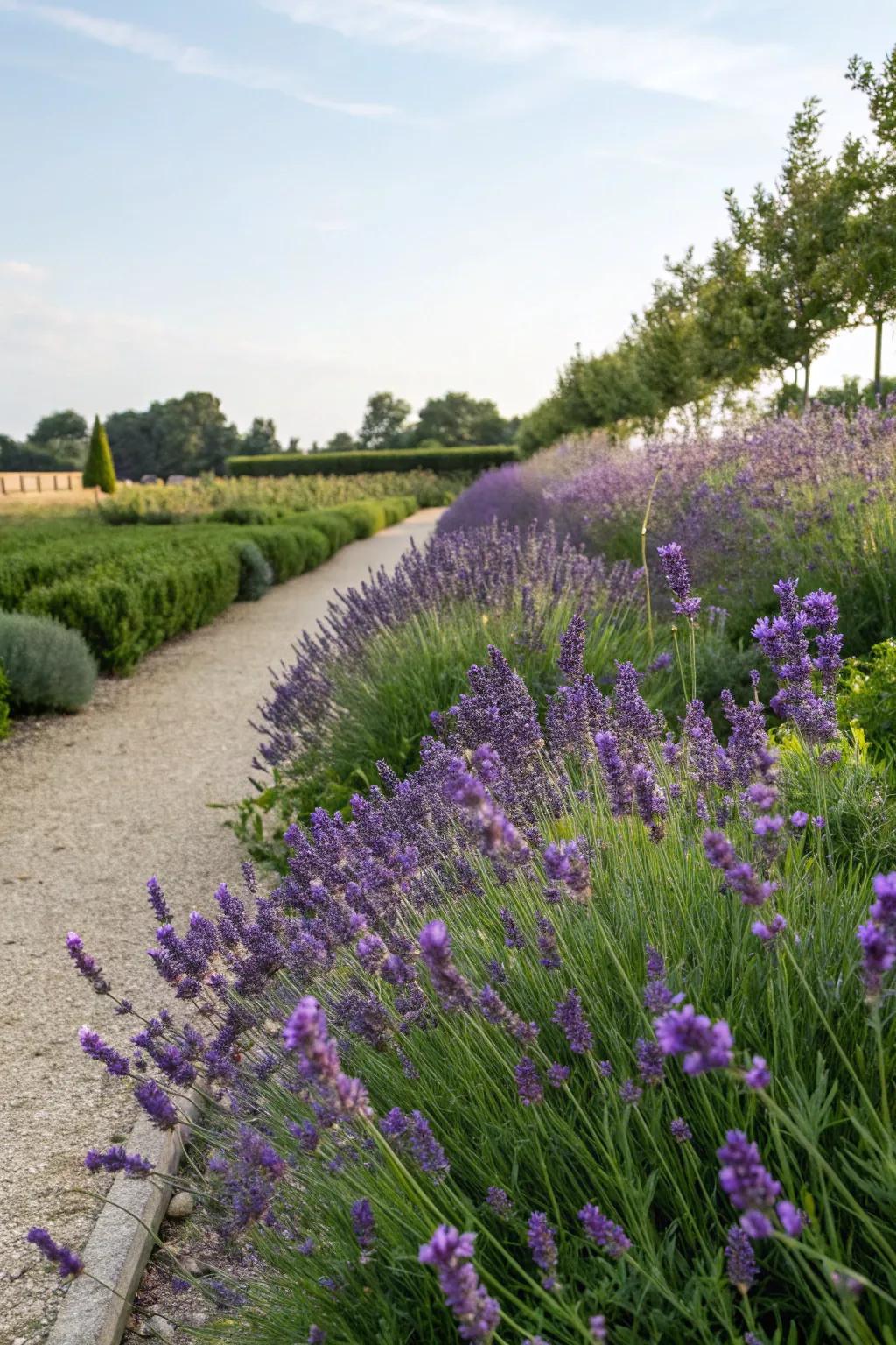 Lavender adds a fragrant charm to garden borders.