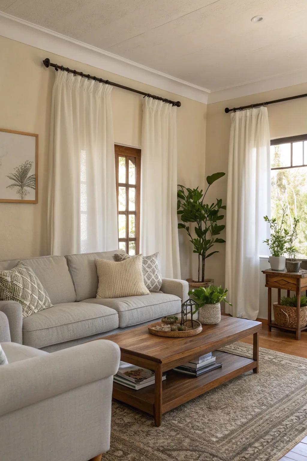 A soothing neutral palette forms the foundation of this magnolia living room.