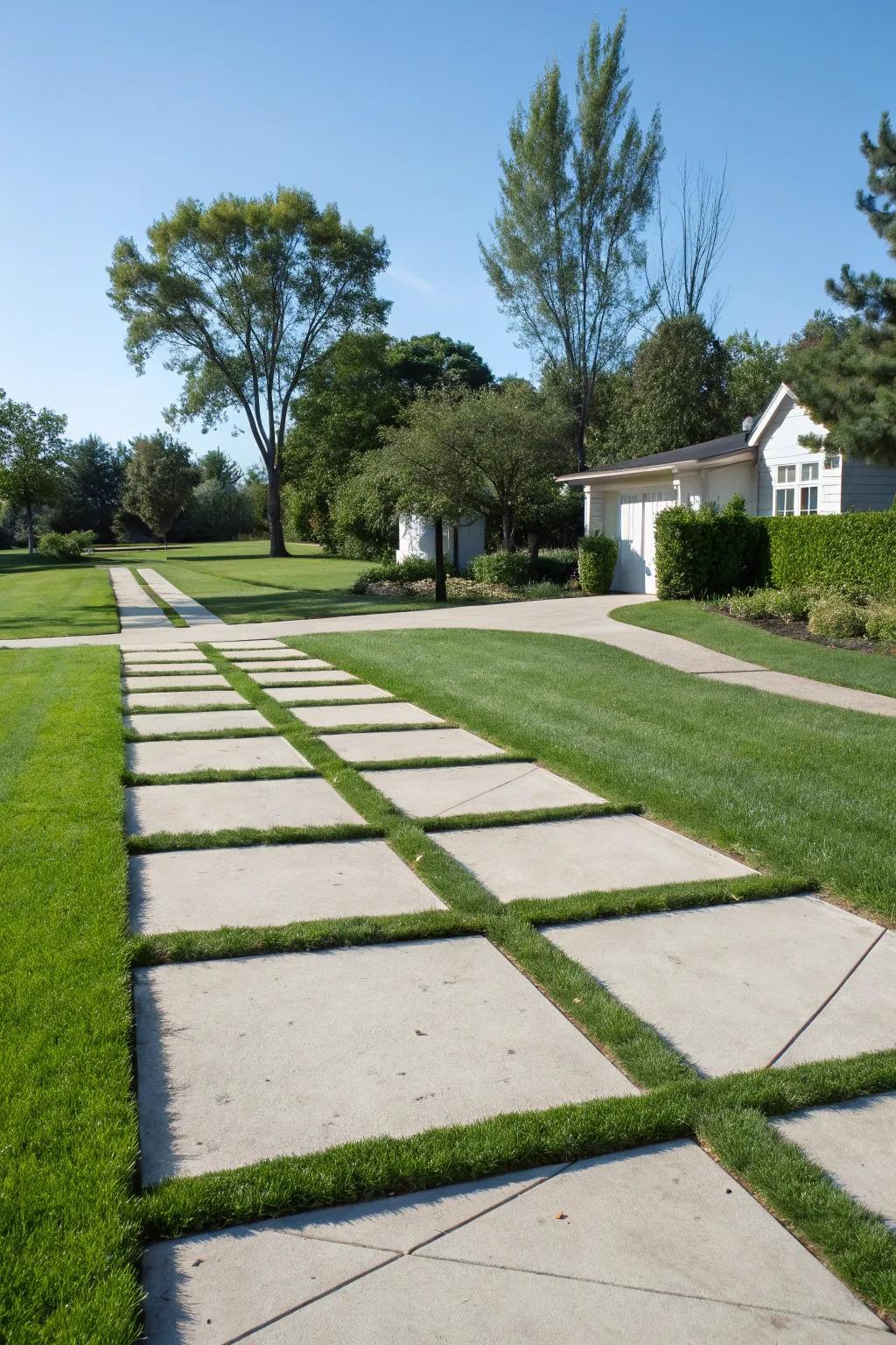 Crisp lines and geometric shapes define this minimalist front yard.