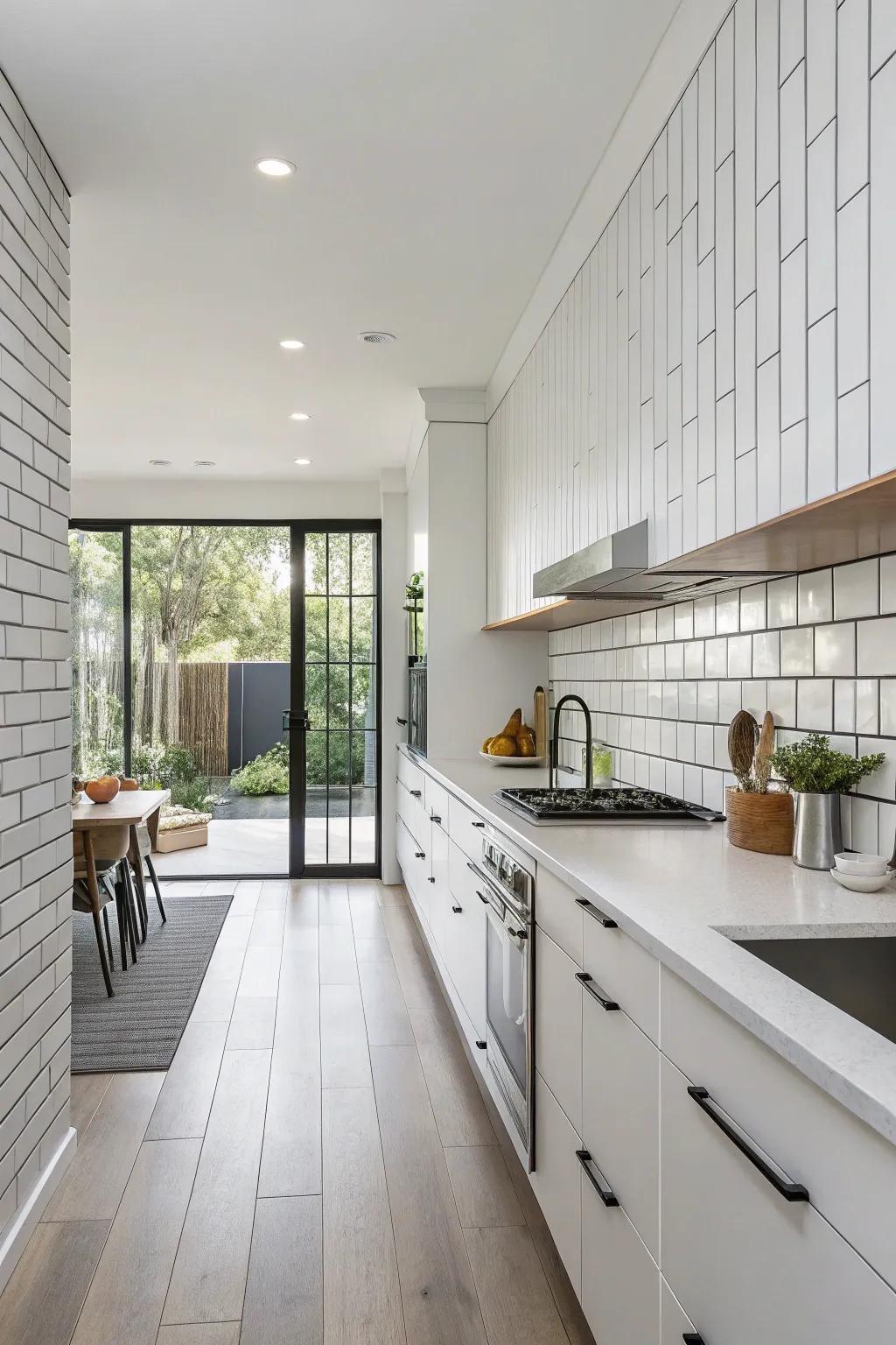 Vertical subway tiles bring a fresh twist to classic design.
