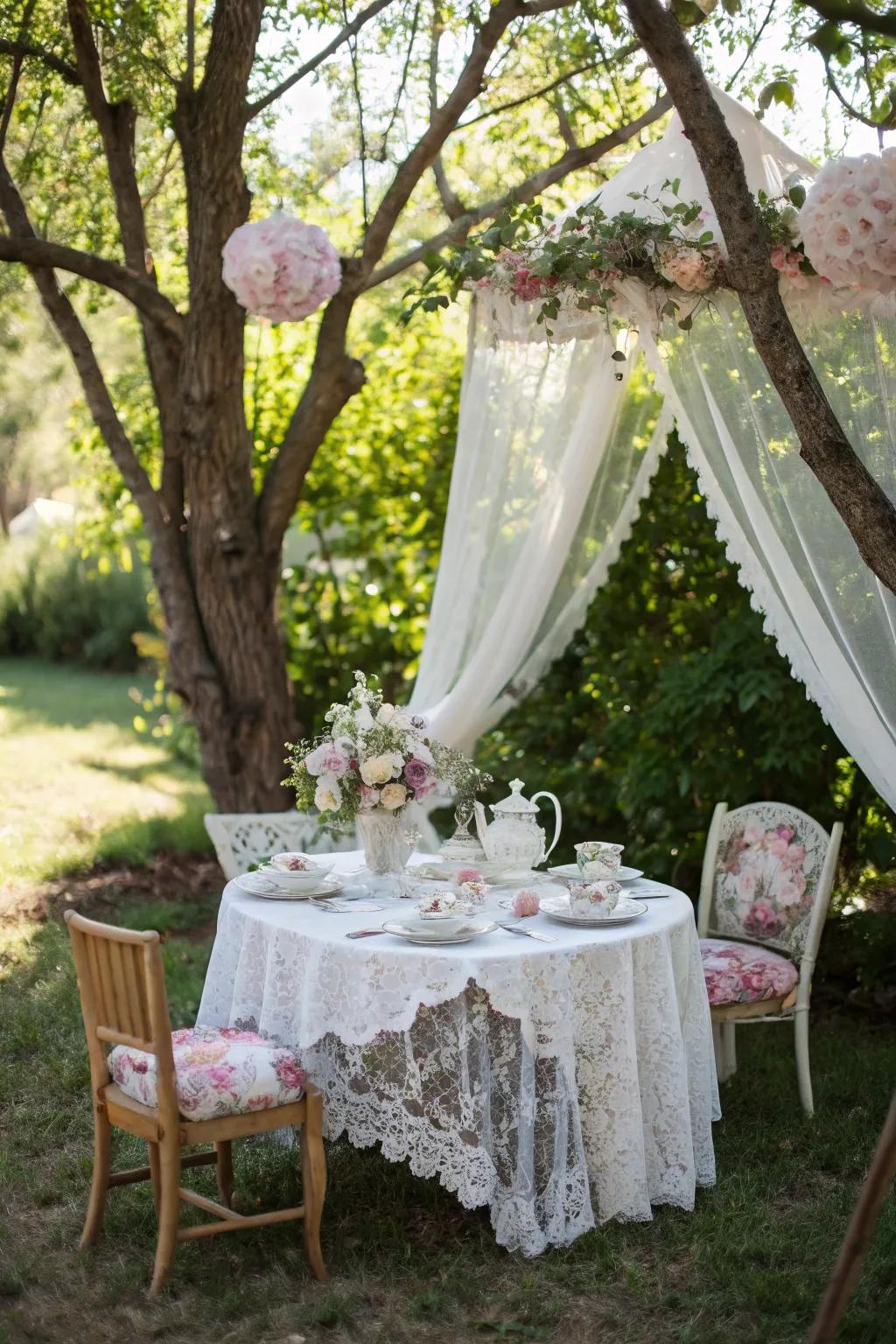 A classic garden tea party, radiating elegance and allure.