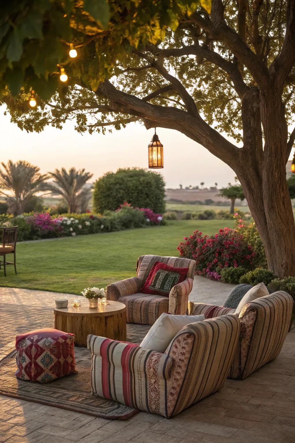 Forge a welcoming nook with comfortable seating and plush cushions for the ultimate in relaxation.