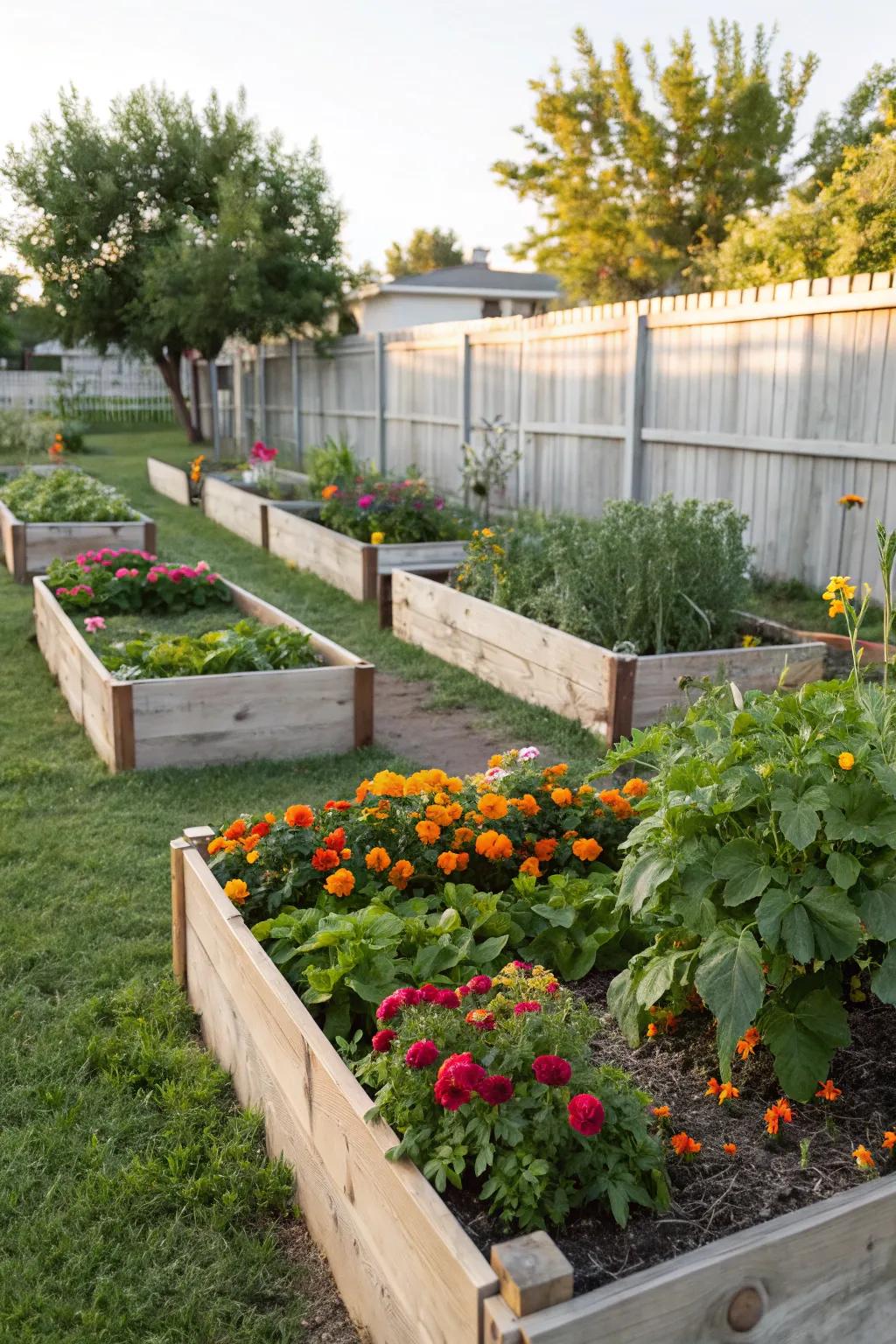 Elevated plant beds impart structure and convenience to your garden setup.