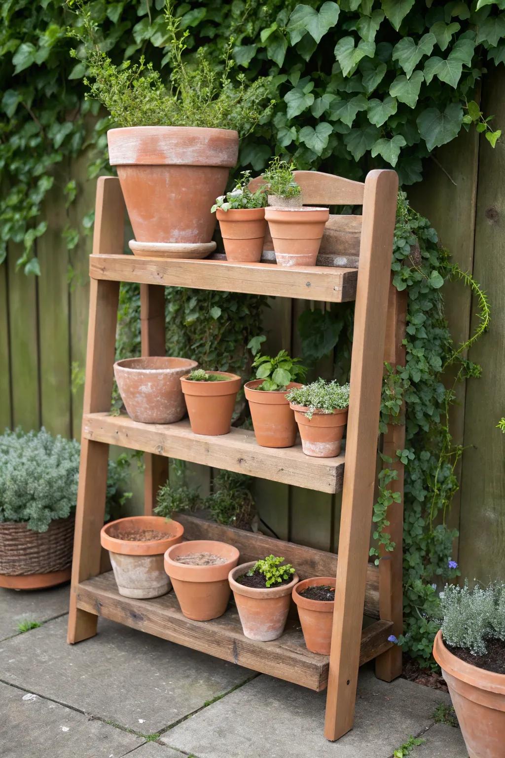 Embrace the timeless charm of terracotta: a simple, elegant display for your garden sanctuary.