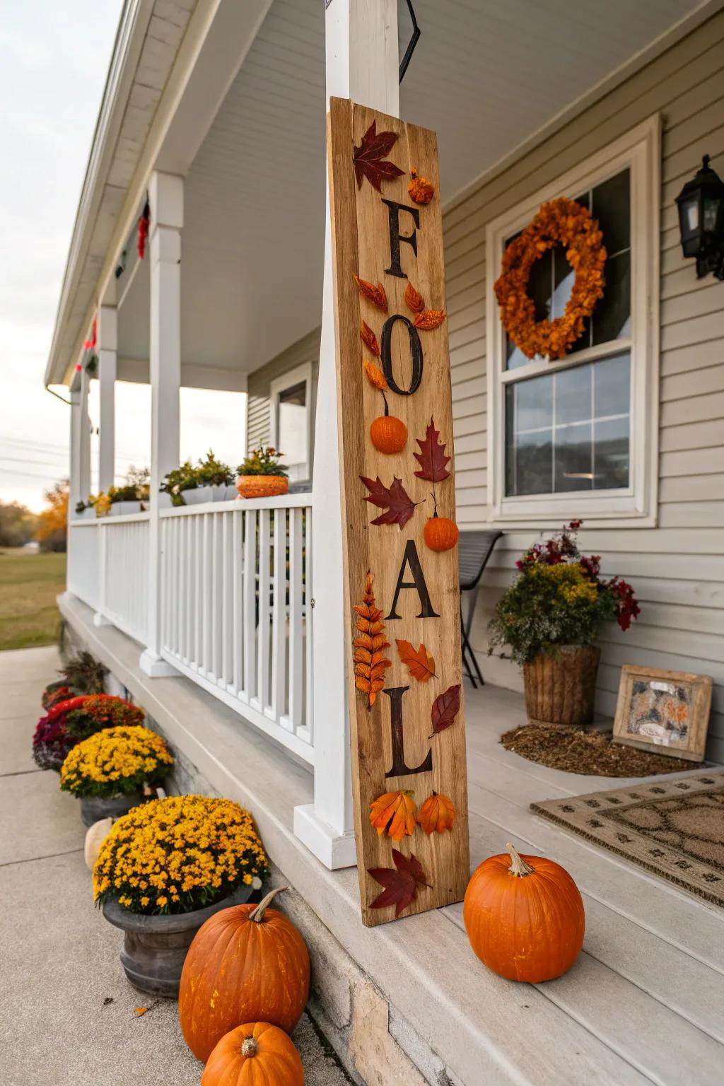 Celebrate the season with a festive autumn porch leaner.