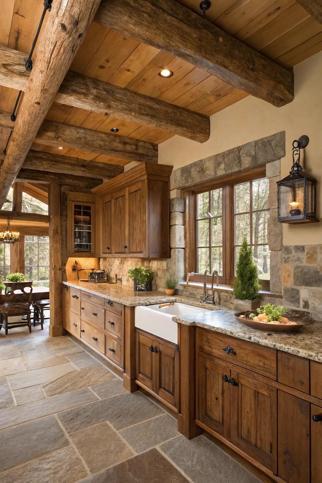 Natural materials like wood and stone bring warmth and authenticity to your kitchen.